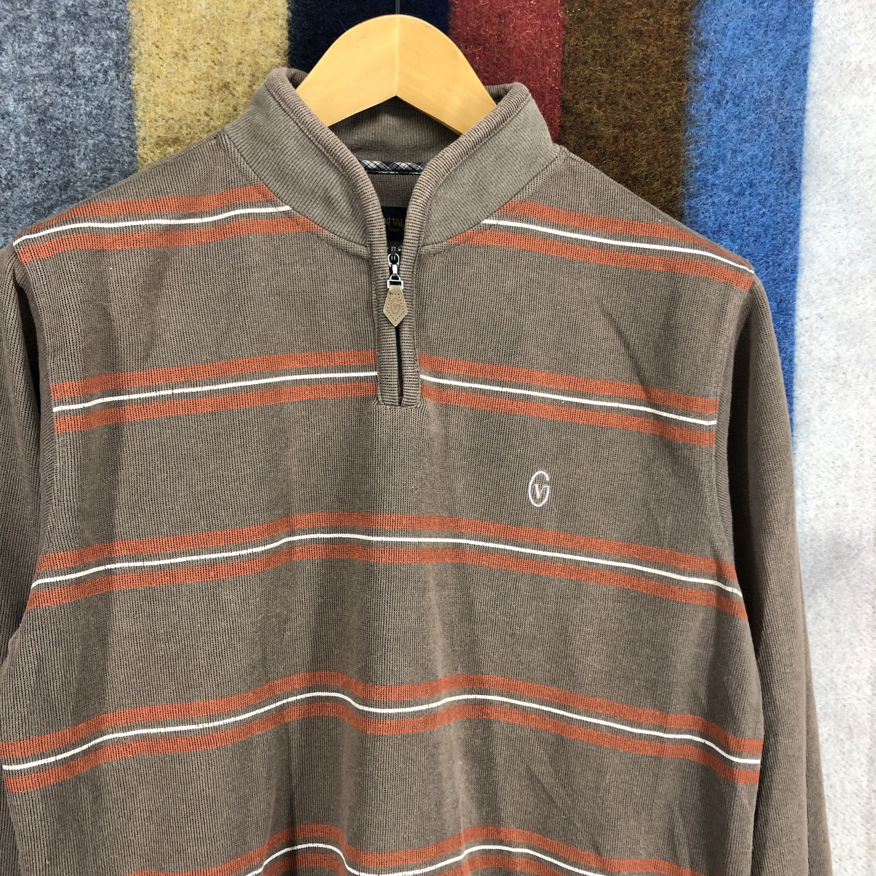 Gianni Valentino GIANNI VALENTINO Stripe Sweatshirt Turtle Neck #2769-100 Size US M / EU 48-50 / 2 - 2 Thumbnail