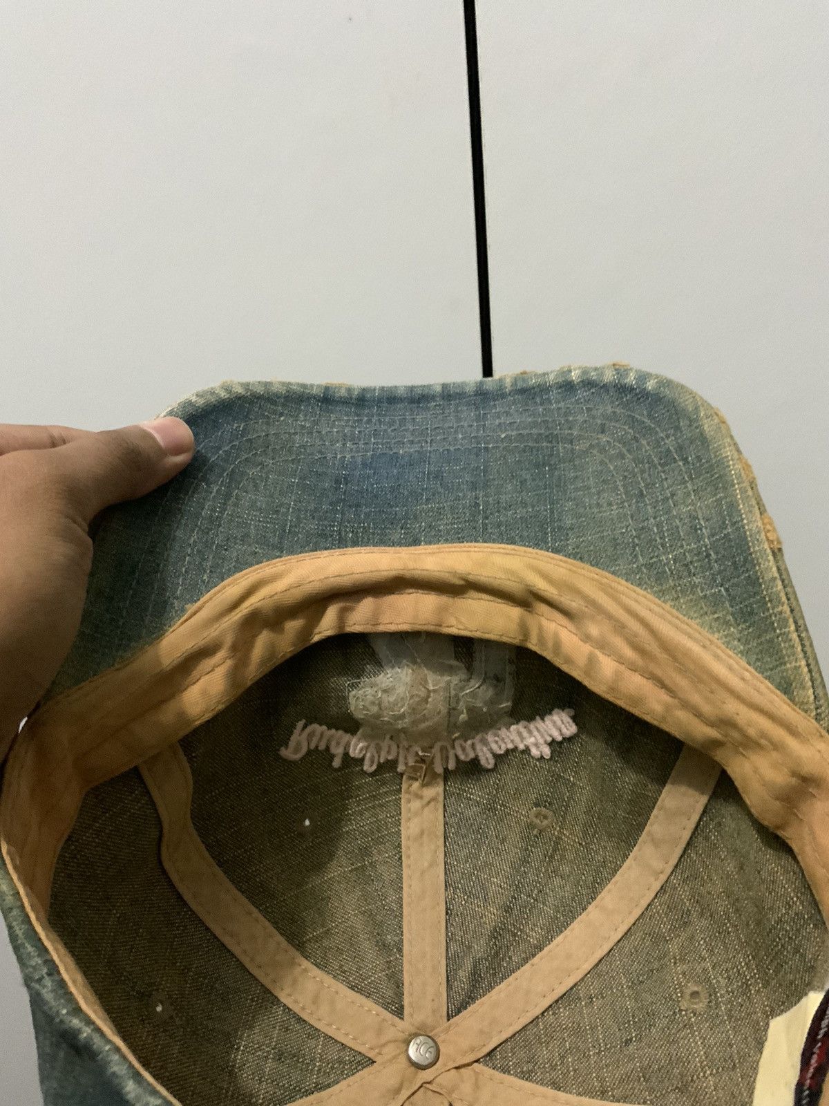 Valentino Vintage Rudolph Valentino Distressed Denim Fade Hat Cap Size ONE SIZE - 8 Thumbnail