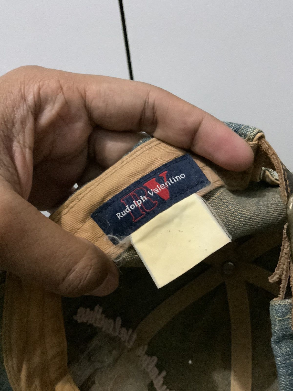 Valentino Vintage Rudolph Valentino Distressed Denim Fade Hat Cap Size ONE SIZE - 11 Thumbnail