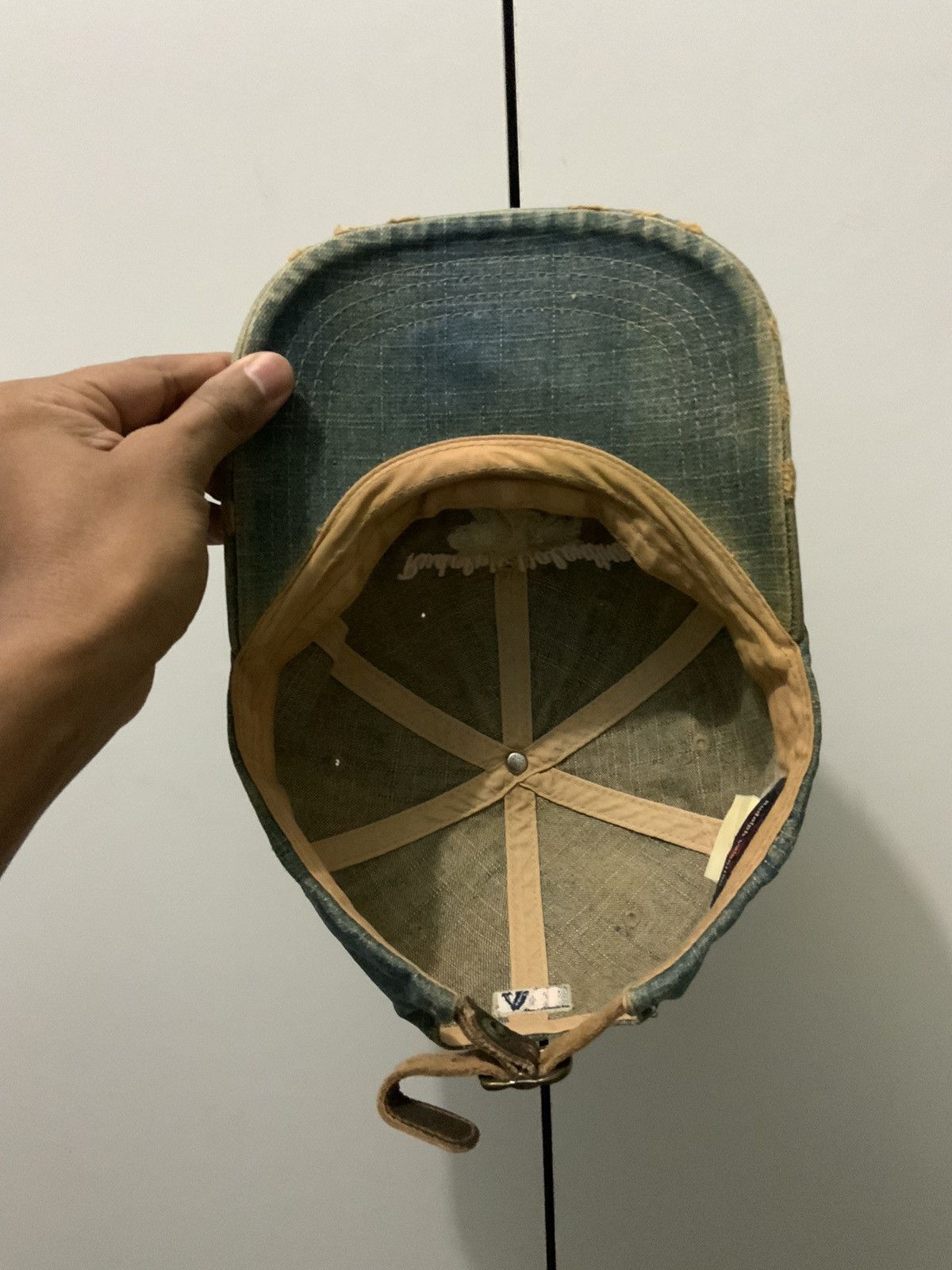 Valentino Vintage Rudolph Valentino Distressed Denim Fade Hat Cap Size ONE SIZE - 7 Thumbnail