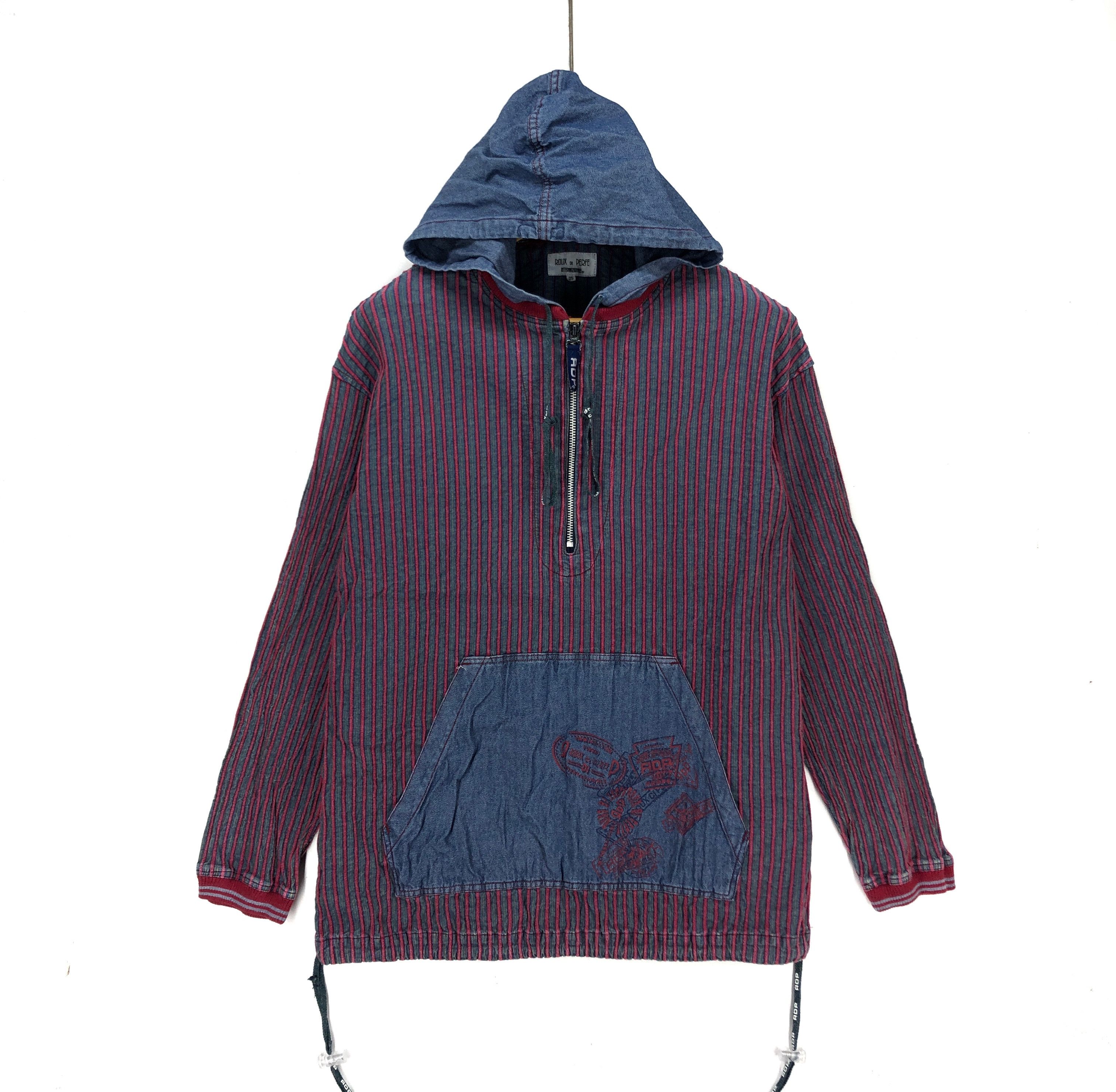Japanese Brand ROUX DI PERFE Stripe Hoodie #1653-61 Size US M / EU 48-50 / 2 - 1 Thumbnail