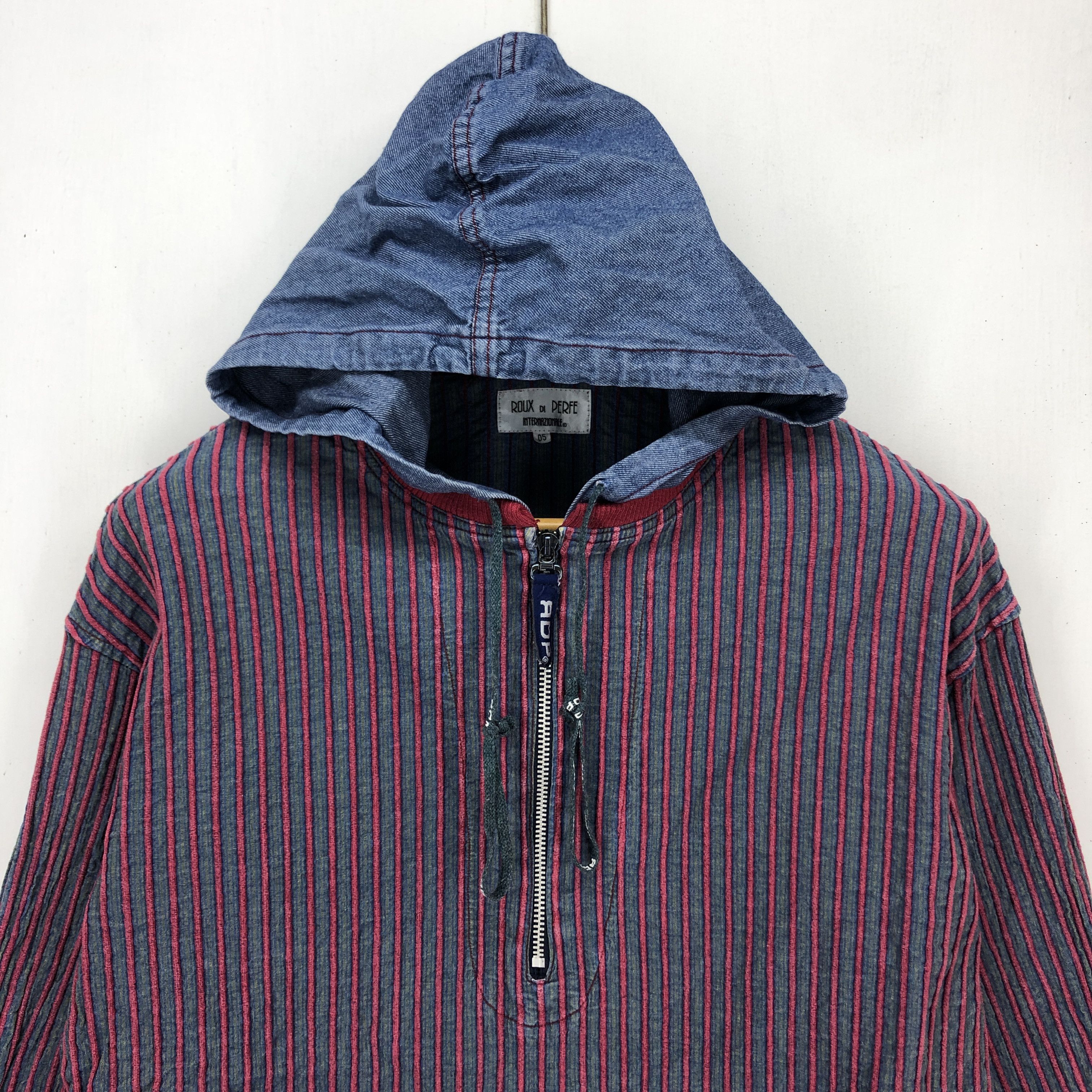 Japanese Brand ROUX DI PERFE Stripe Hoodie #1653-61 Size US M / EU 48-50 / 2 - 2 Thumbnail