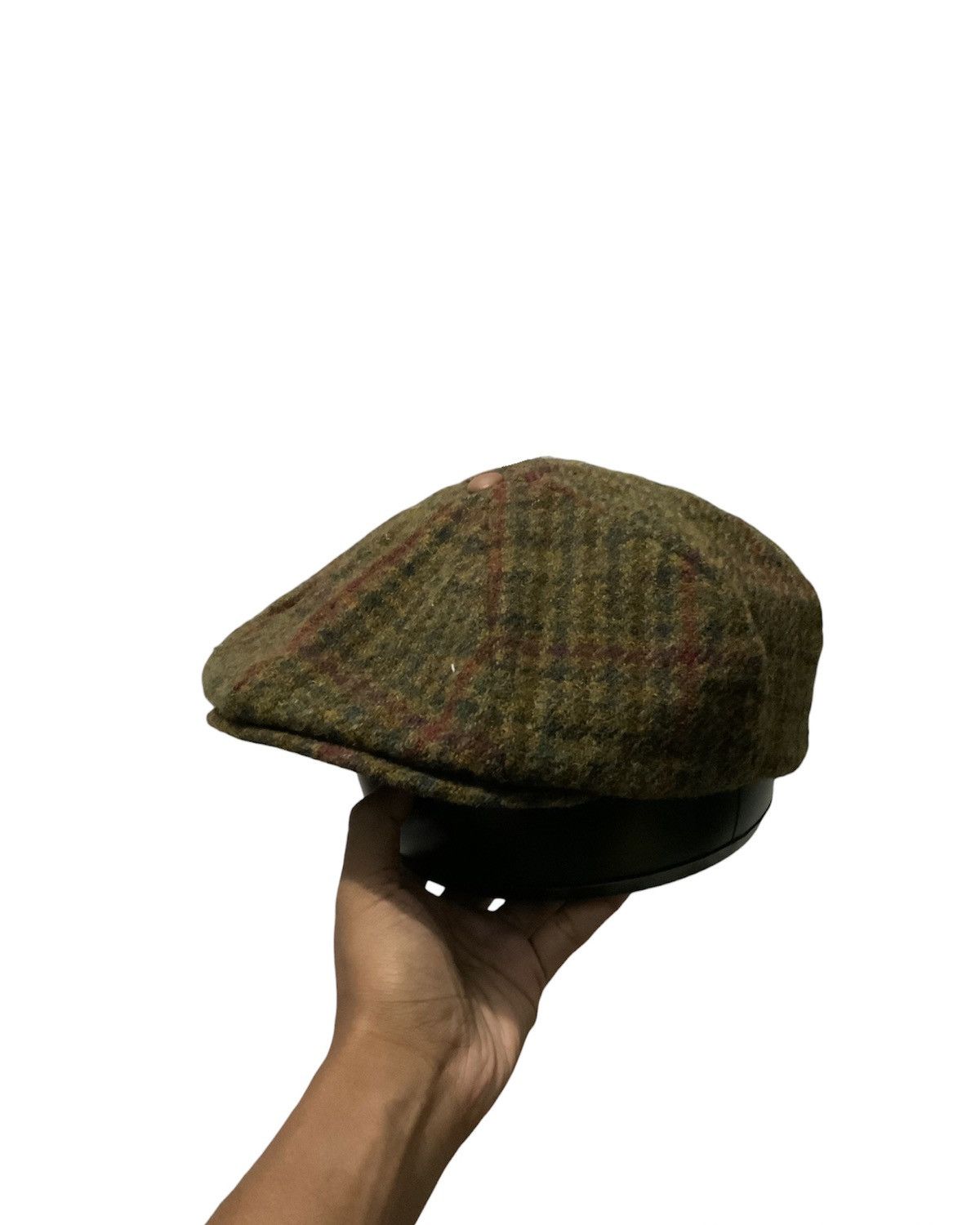 image of Vintage Harris Tweed Newsboy Archive Peaky Blinder Hat in Brown, Men's