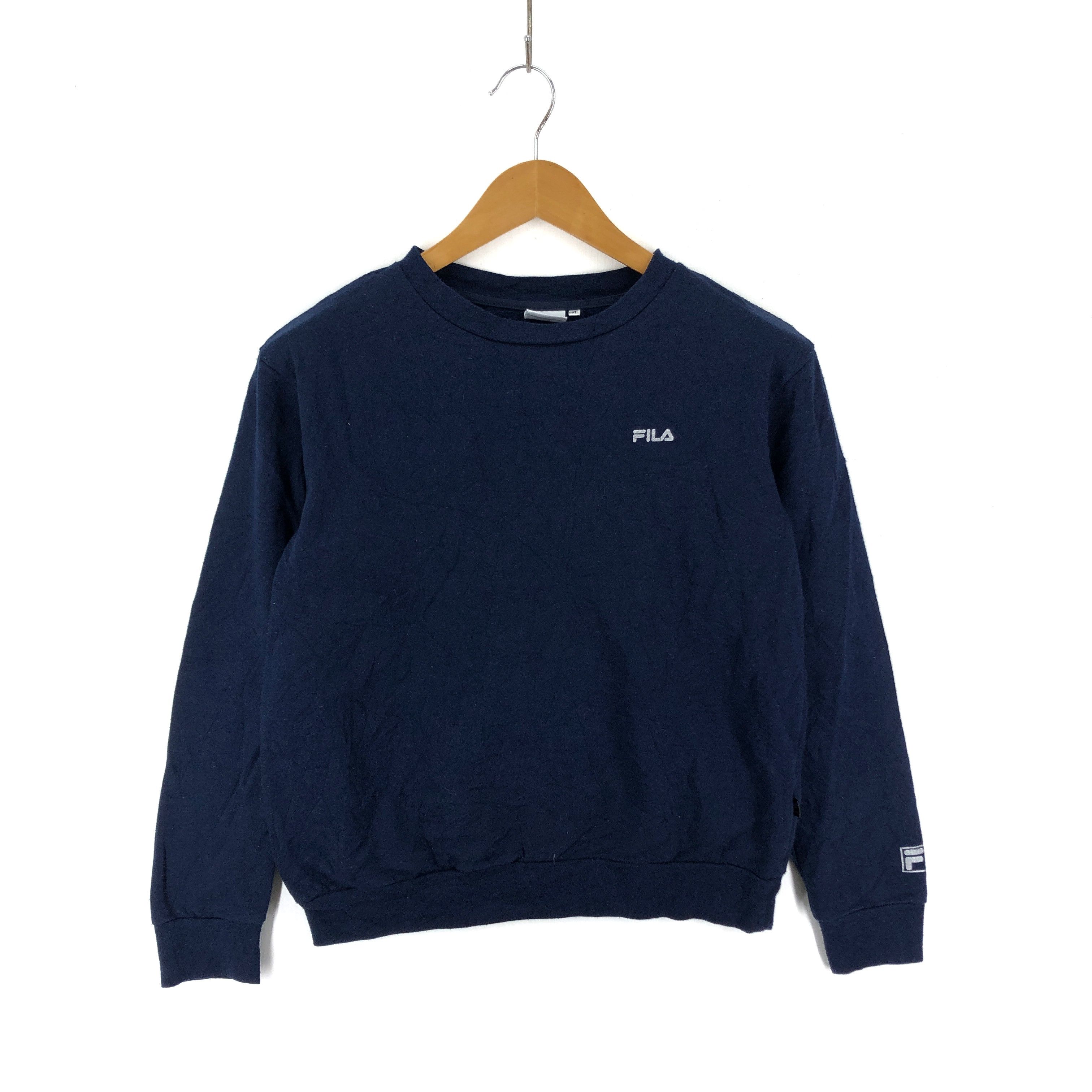 image of Fila Crew Neck Sweatshirt 1803-67 in Navy Blue, Women's (Size Small)
