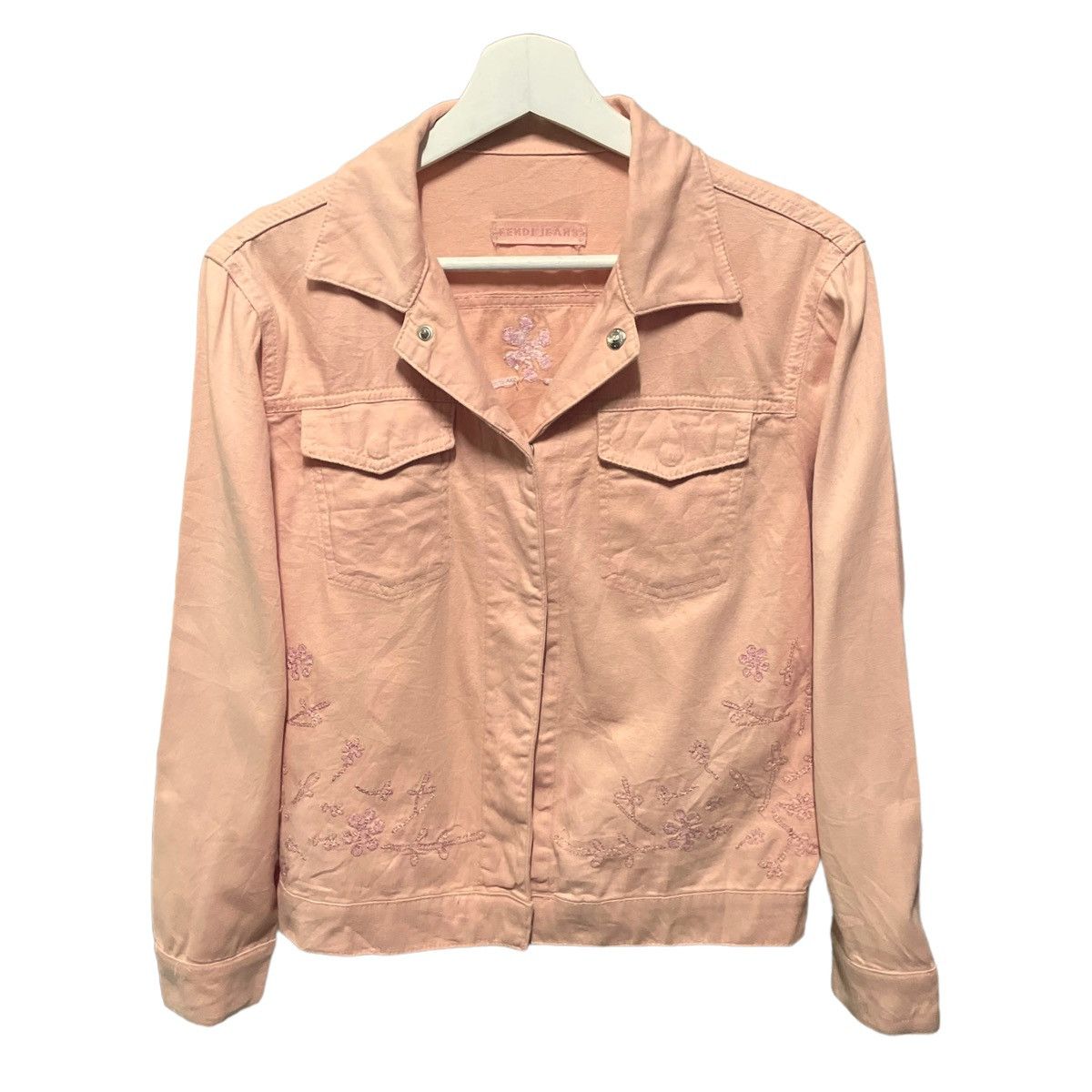 Fendi 💥 FENDI JEANS FLORAL EMBROIDERY TRUCKER JACKET Size M / US 6-8 / IT 42-44 - 3 Thumbnail