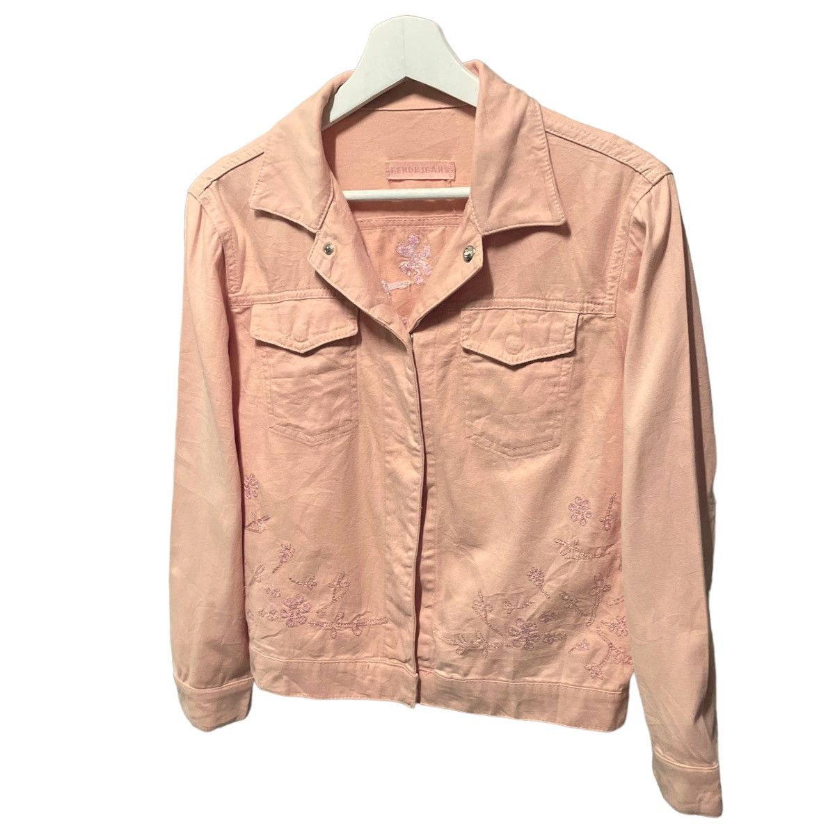 Fendi 💥 FENDI JEANS FLORAL EMBROIDERY TRUCKER JACKET Size M / US 6-8 / IT 42-44 - 4 Thumbnail
