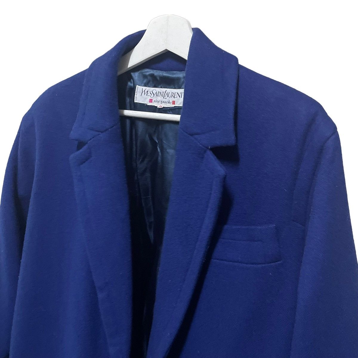Hedi Slimane × Yves Saint Laurent 💥80s YSL LONG JACKET WOOL OVERCOAT Size US L / EU 52-54 / 3 - 5 Thumbnail