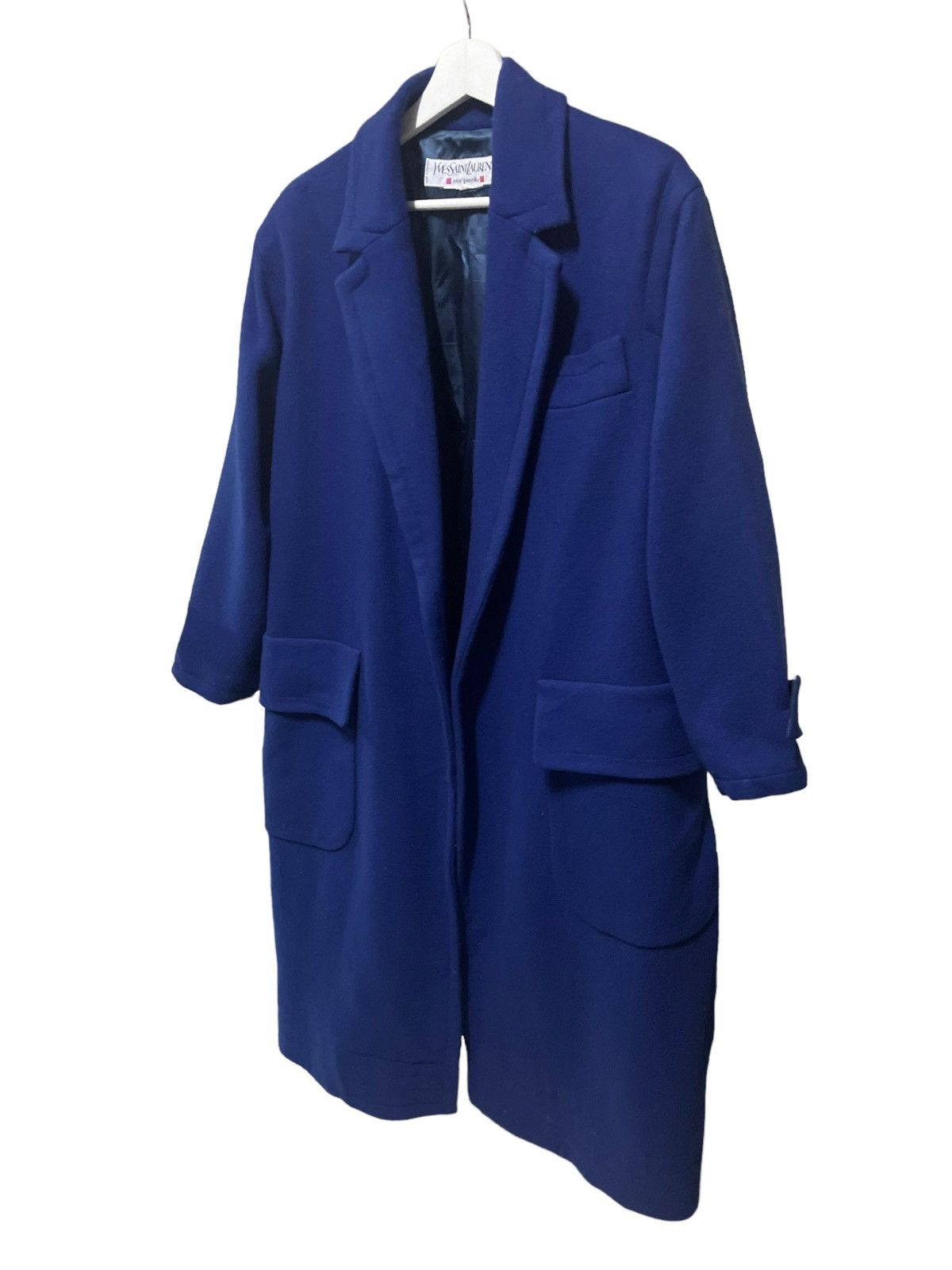 Hedi Slimane × Yves Saint Laurent 💥80s YSL LONG JACKET WOOL OVERCOAT Size US L / EU 52-54 / 3 - 3 Thumbnail
