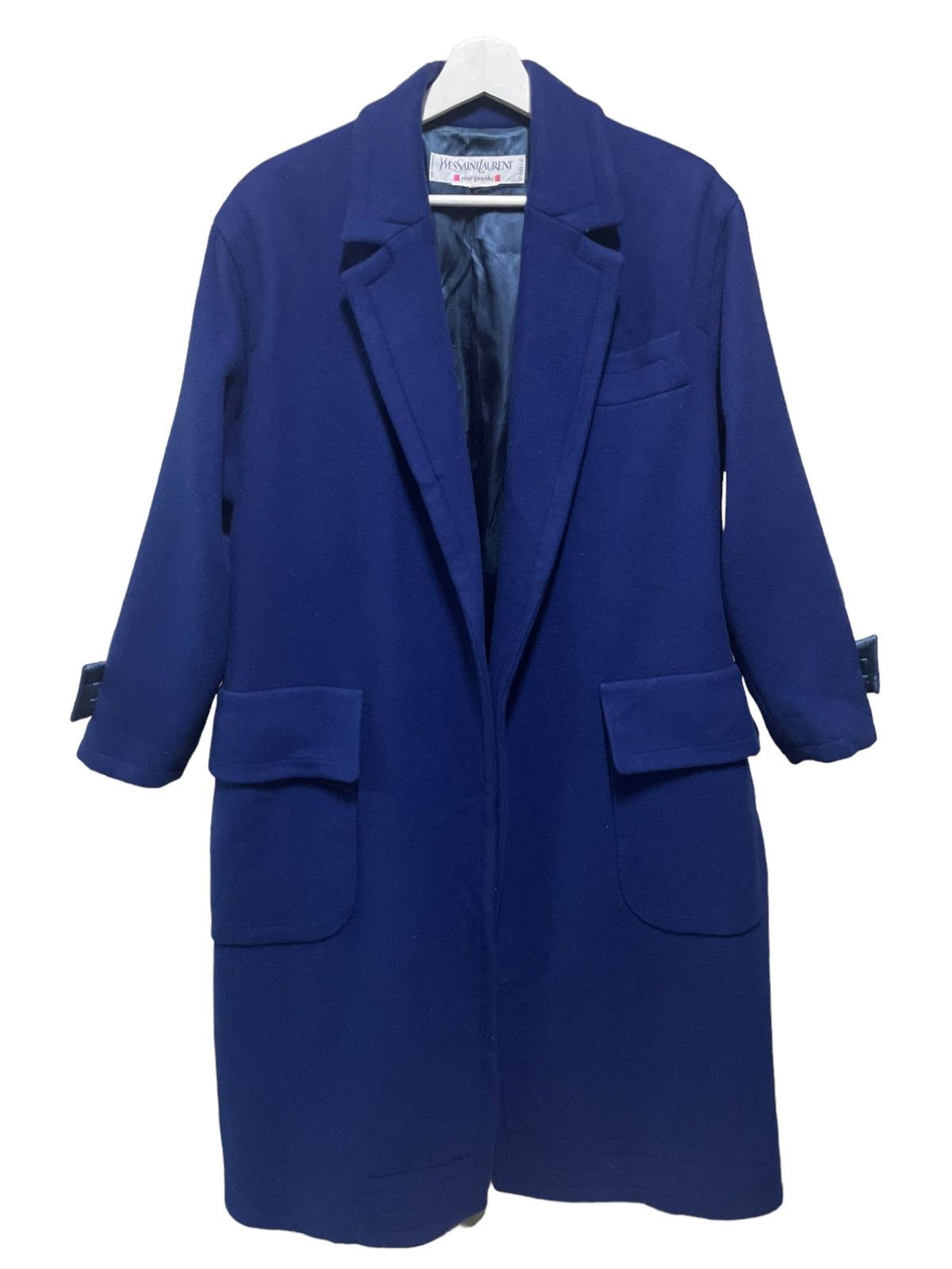 Hedi Slimane × Yves Saint Laurent 💥80s YSL LONG JACKET WOOL OVERCOAT Size US L / EU 52-54 / 3 - 1 Thumbnail