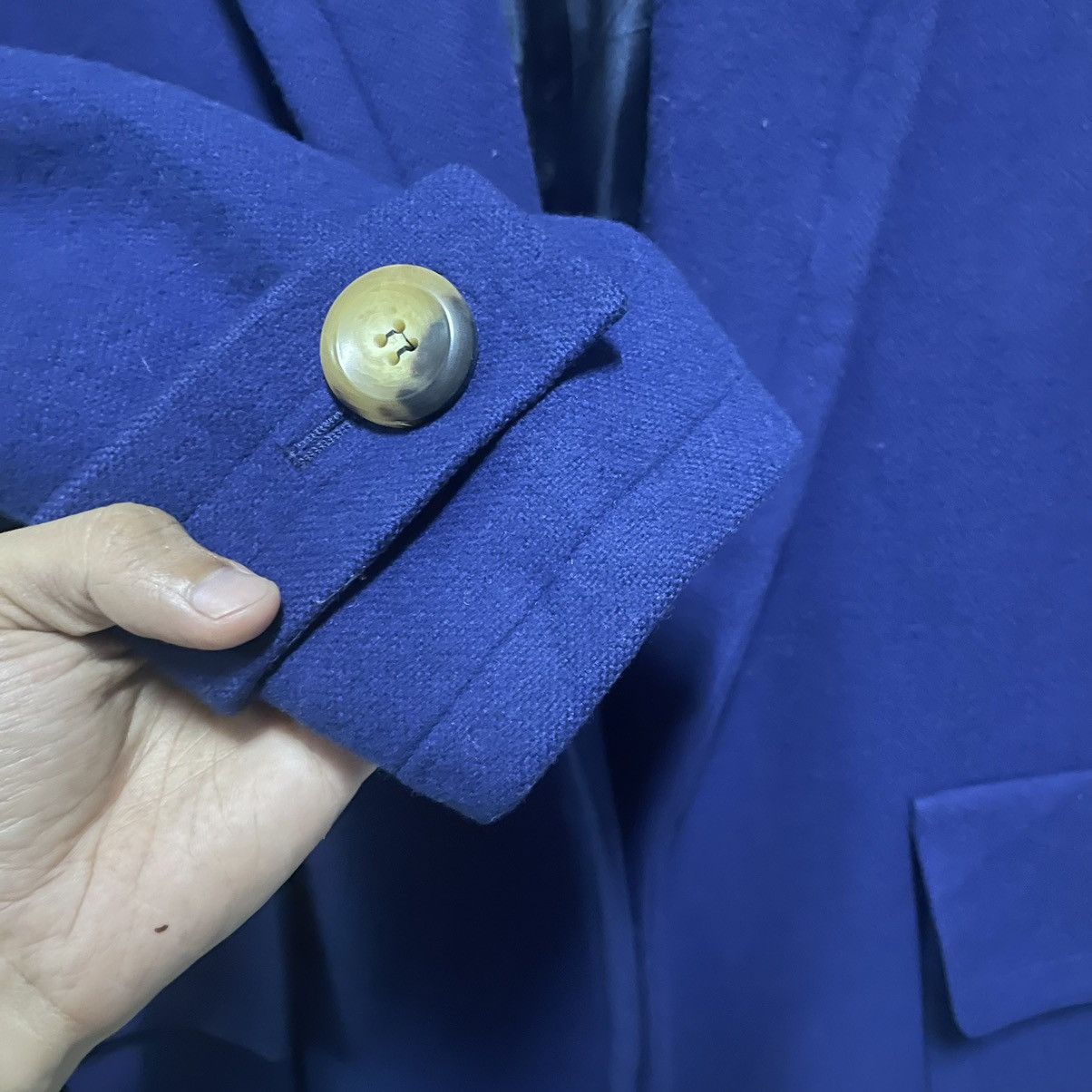 Hedi Slimane × Yves Saint Laurent 💥80s YSL LONG JACKET WOOL OVERCOAT Size US L / EU 52-54 / 3 - 9 Thumbnail