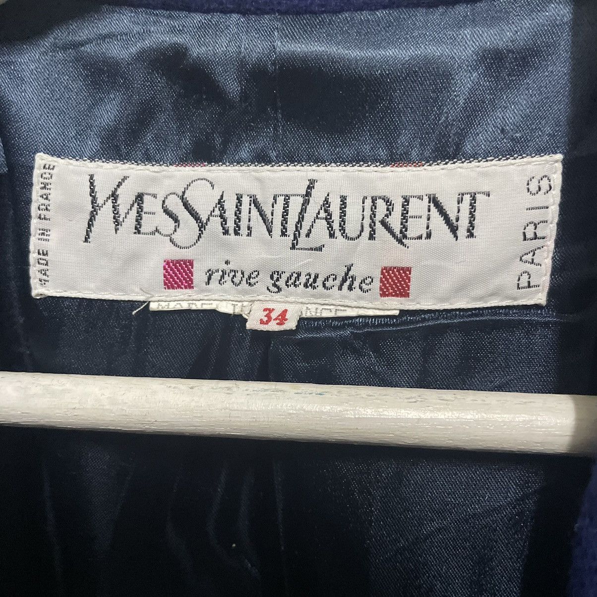 Hedi Slimane × Yves Saint Laurent 💥80s YSL LONG JACKET WOOL OVERCOAT Size US L / EU 52-54 / 3 - 10 Thumbnail