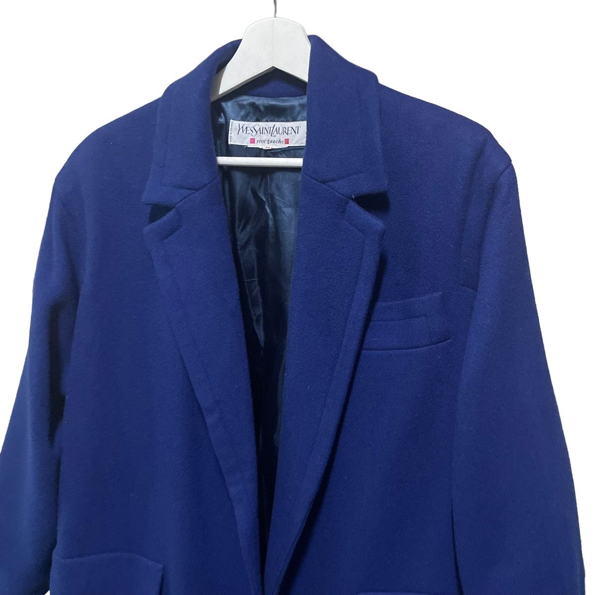 Hedi Slimane × Yves Saint Laurent 💥80s YSL LONG JACKET WOOL OVERCOAT Size US L / EU 52-54 / 3 - 4 Thumbnail