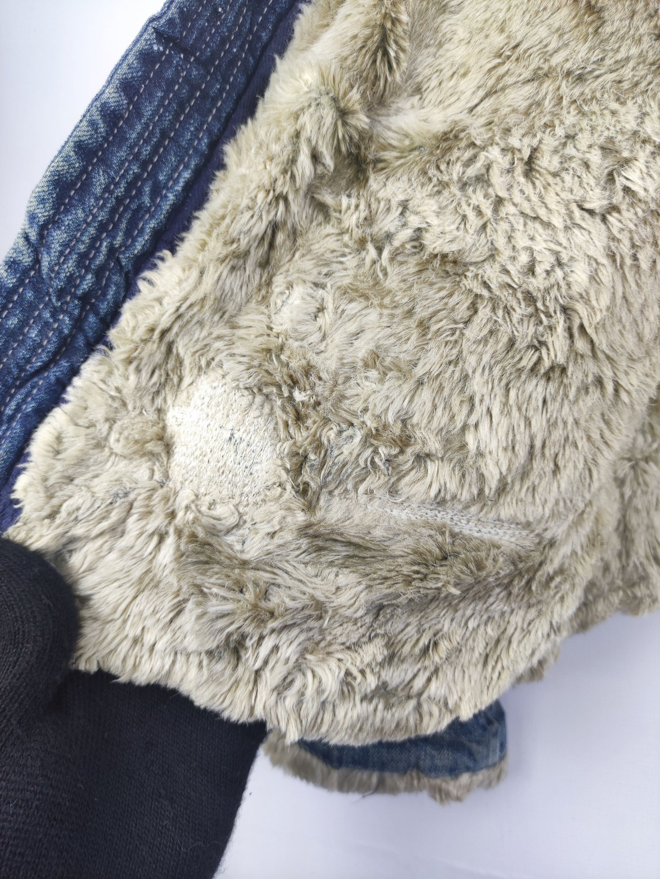 Johnbull × Vintage Vintage JohnBull Distressed Denim Jacket Lined Fleece Zipper Size US M / EU 48-50 / 2 - 7 Thumbnail