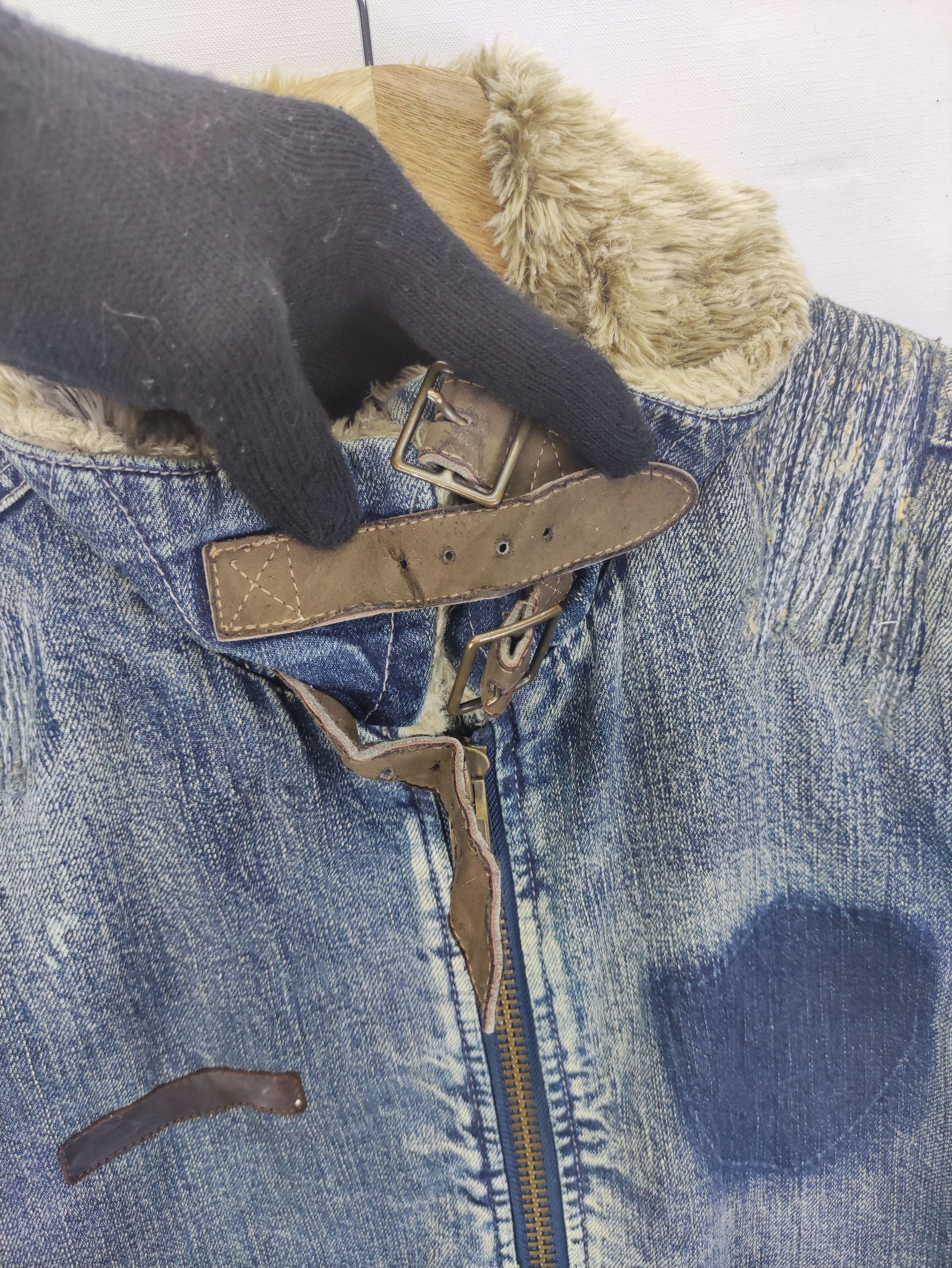 Johnbull × Vintage Vintage JohnBull Distressed Denim Jacket Lined Fleece Zipper Size US M / EU 48-50 / 2 - 3 Thumbnail