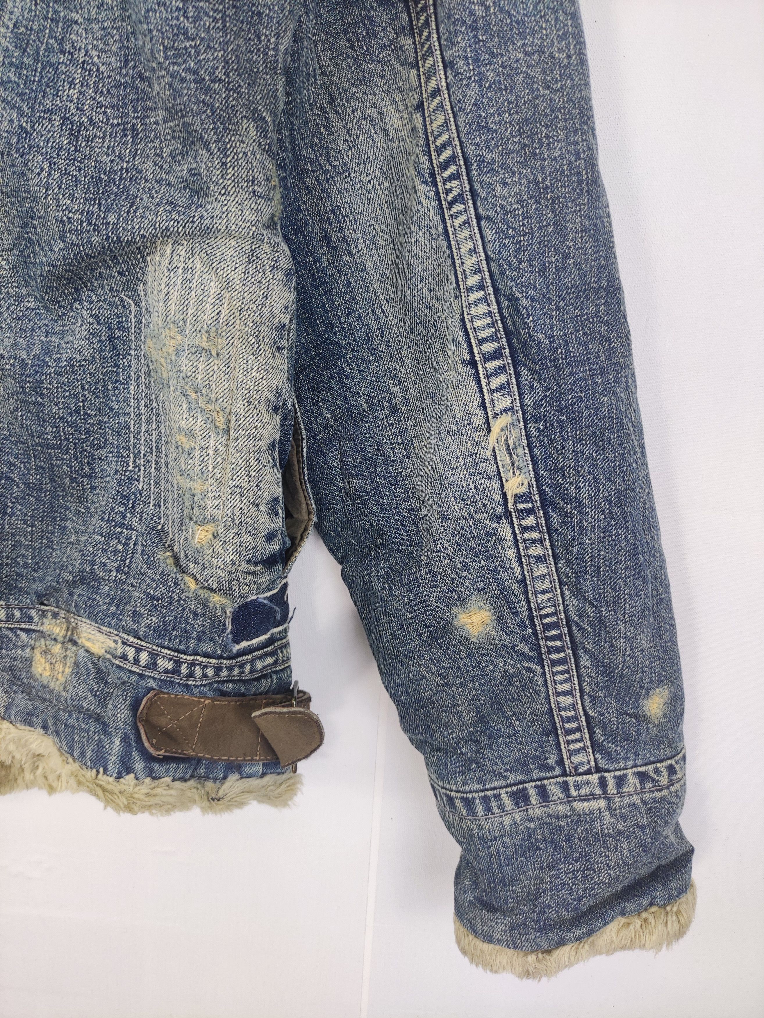 Johnbull × Vintage Vintage JohnBull Distressed Denim Jacket Lined Fleece Zipper Size US M / EU 48-50 / 2 - 13 Thumbnail