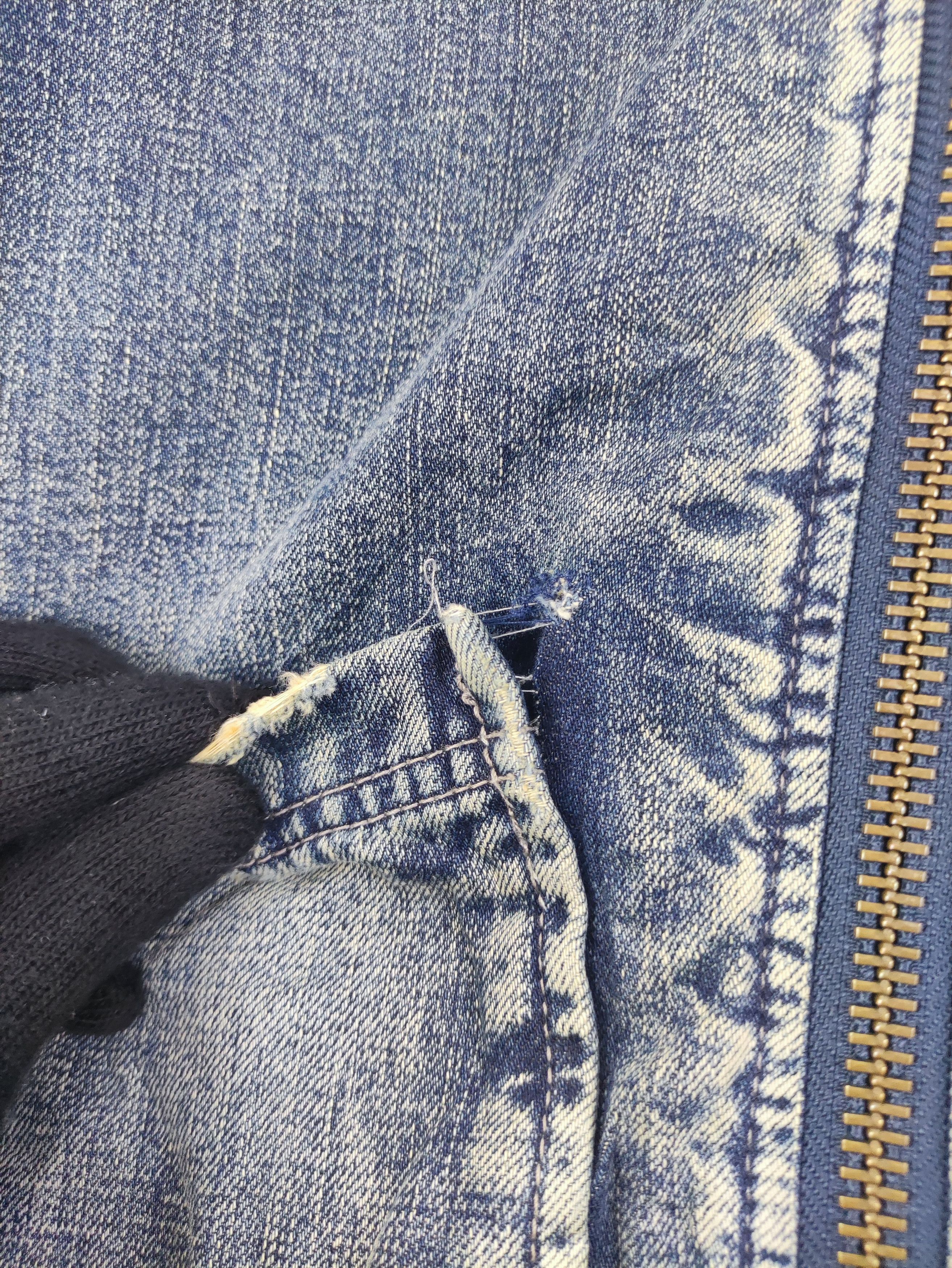 Johnbull × Vintage Vintage JohnBull Distressed Denim Jacket Lined Fleece Zipper Size US M / EU 48-50 / 2 - 2 Thumbnail