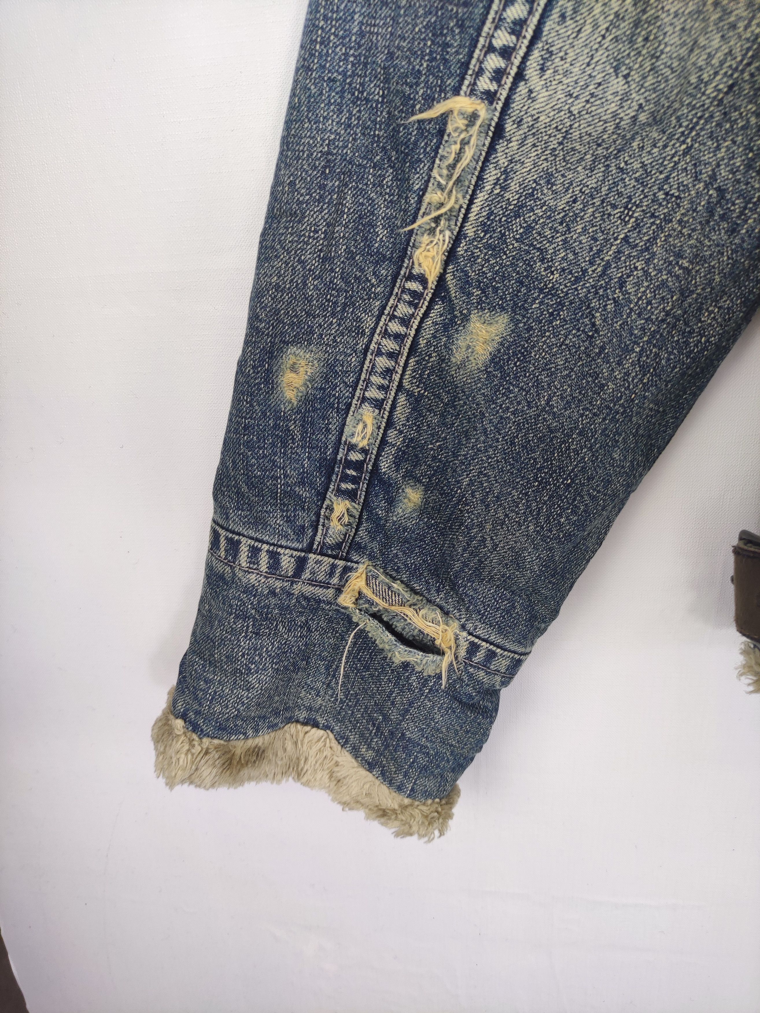 Johnbull × Vintage Vintage JohnBull Distressed Denim Jacket Lined Fleece Zipper Size US M / EU 48-50 / 2 - 12 Thumbnail