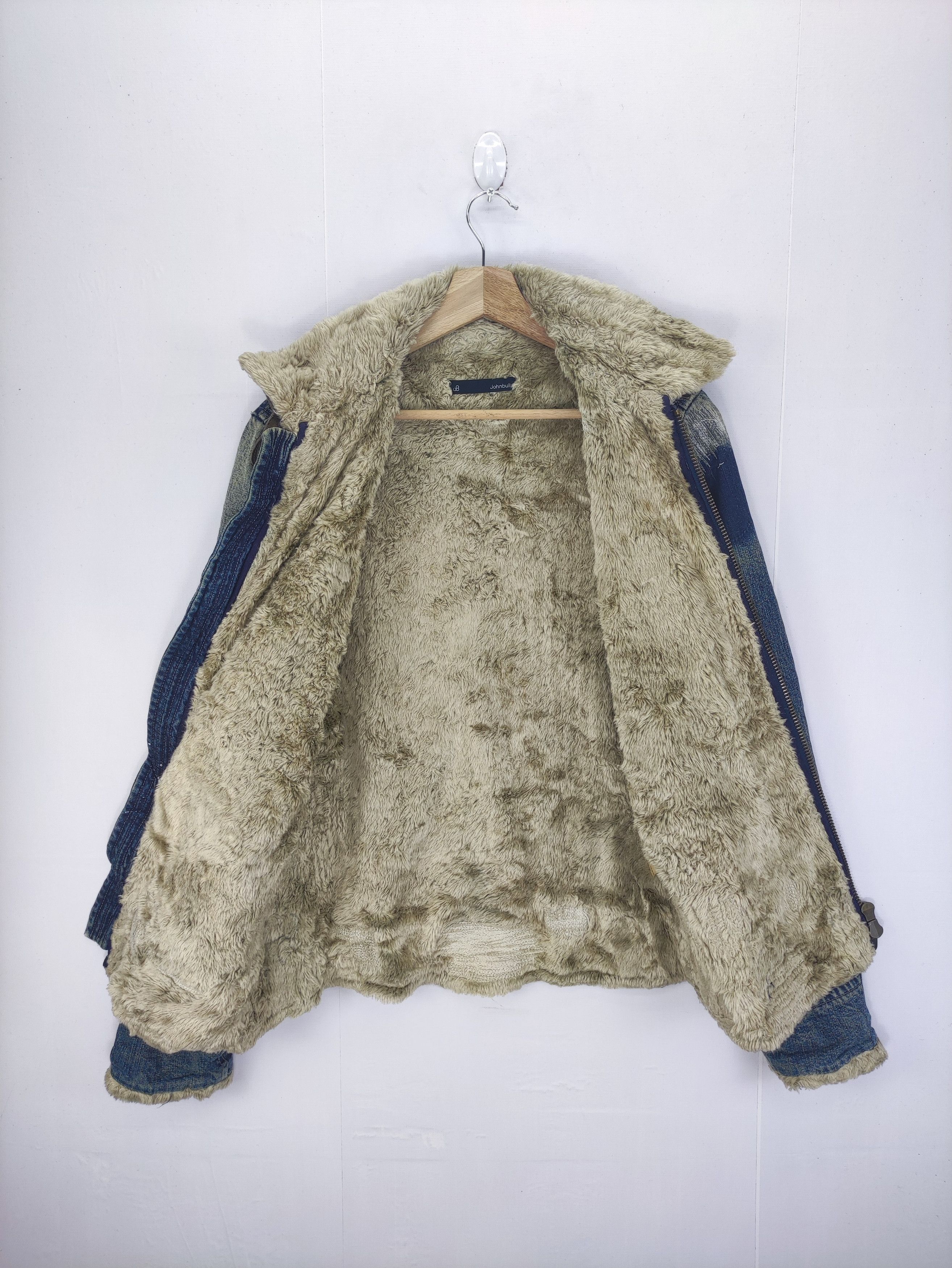 Johnbull × Vintage Vintage JohnBull Distressed Denim Jacket Lined Fleece Zipper Size US M / EU 48-50 / 2 - 6 Thumbnail