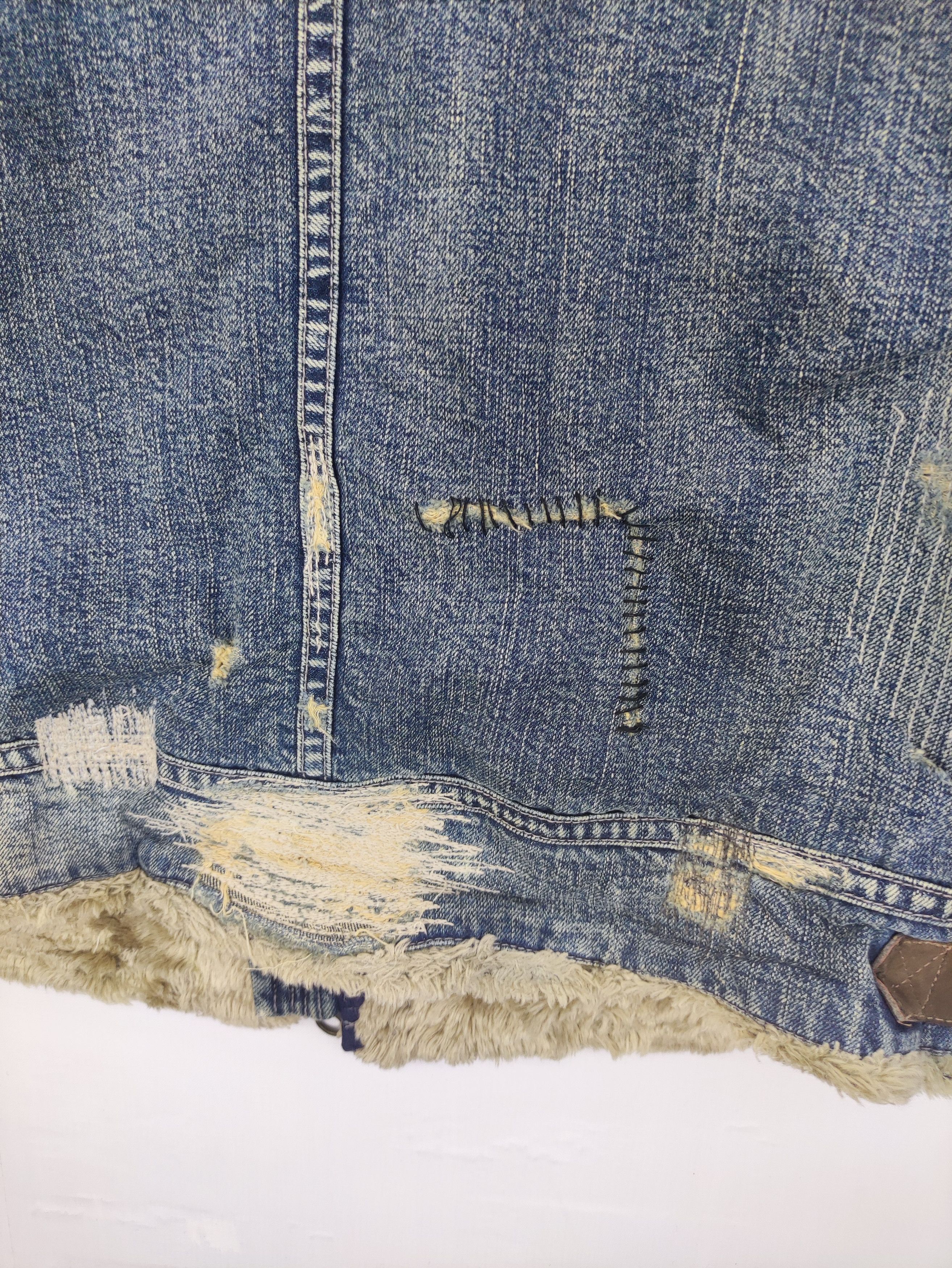 Johnbull × Vintage Vintage JohnBull Distressed Denim Jacket Lined Fleece Zipper Size US M / EU 48-50 / 2 - 14 Thumbnail