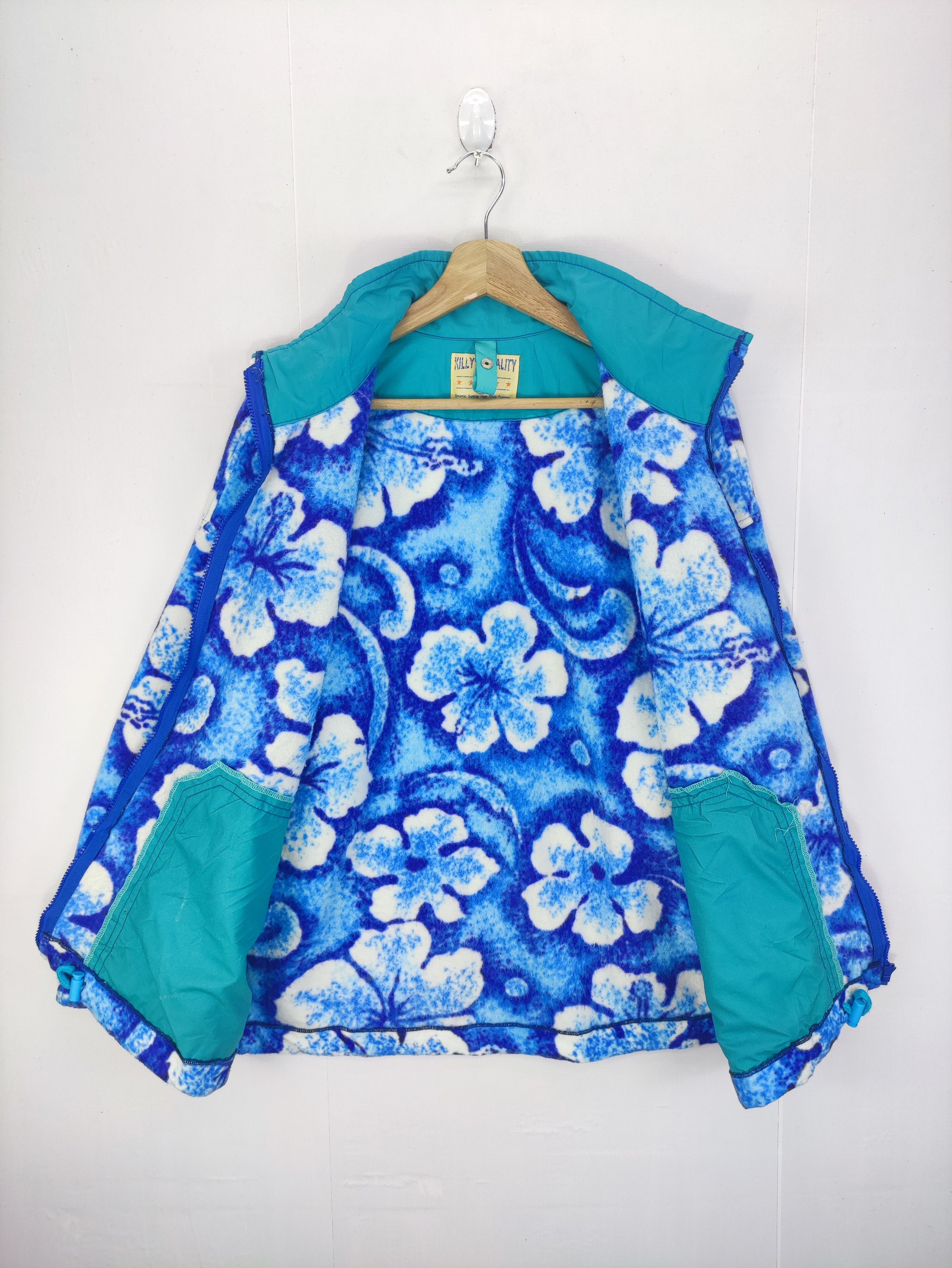 Vintage Vintage Killy Flowers Design Fleece Jacket Zipper Size XL / US 12-14 / IT 48-50 - 5 Thumbnail