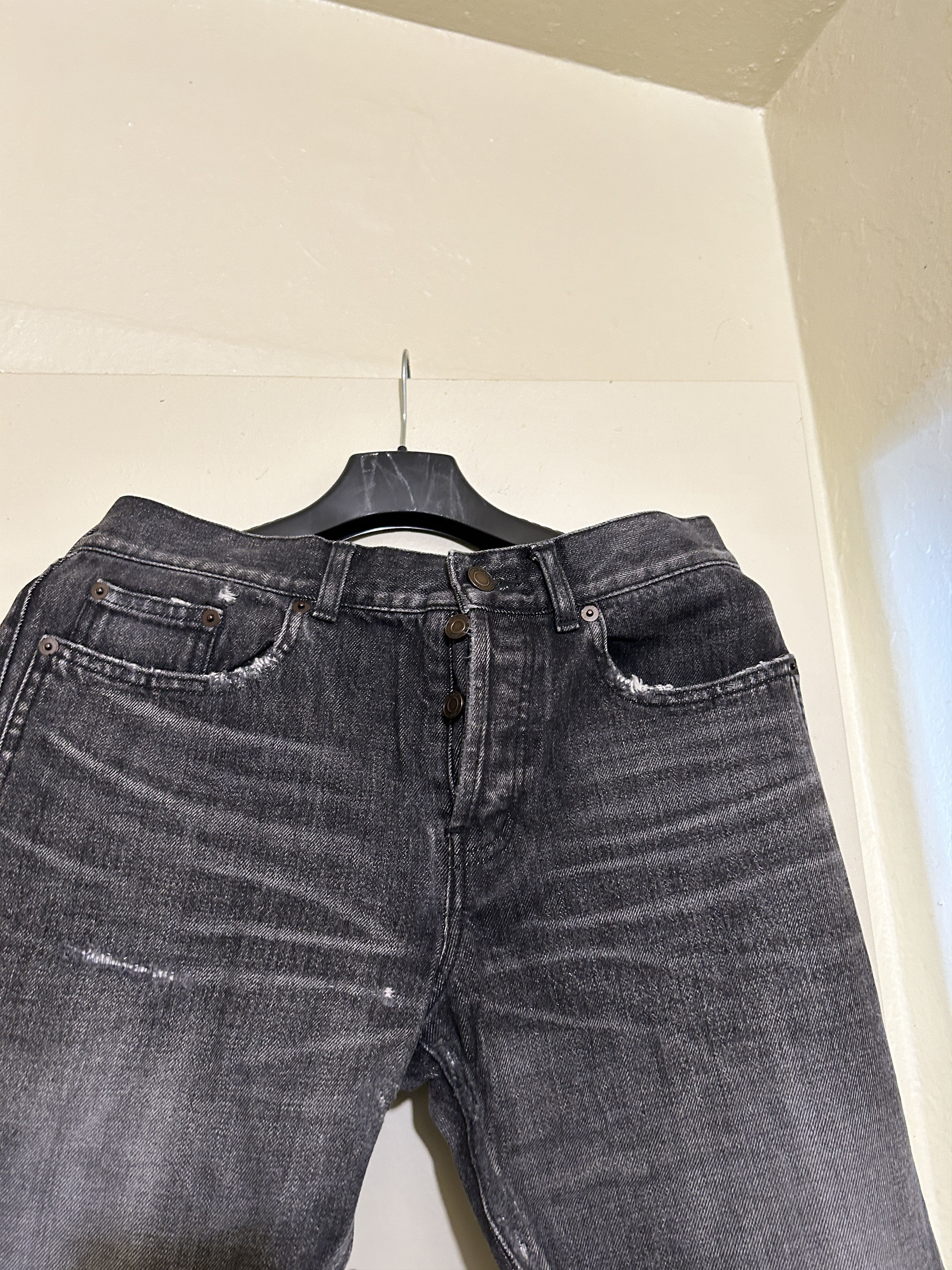 Saint Laurent Paris black straight leg denim jeans fray 530012 yb867 1171 Size US 30 / EU 46 - 2 Thumbnail