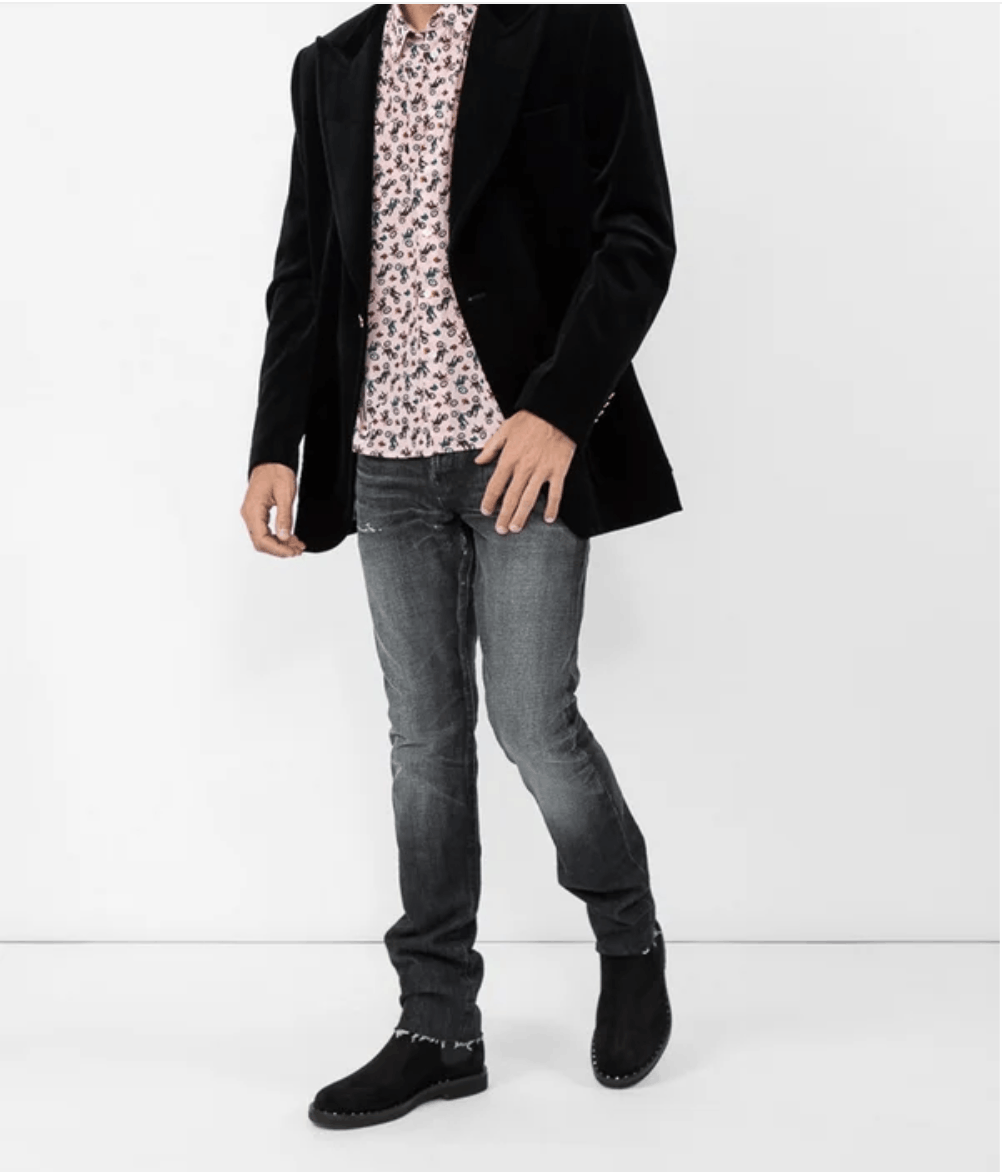 Saint Laurent Paris black straight leg denim jeans fray 530012 yb867 1171 Size US 30 / EU 46 - 8 Thumbnail