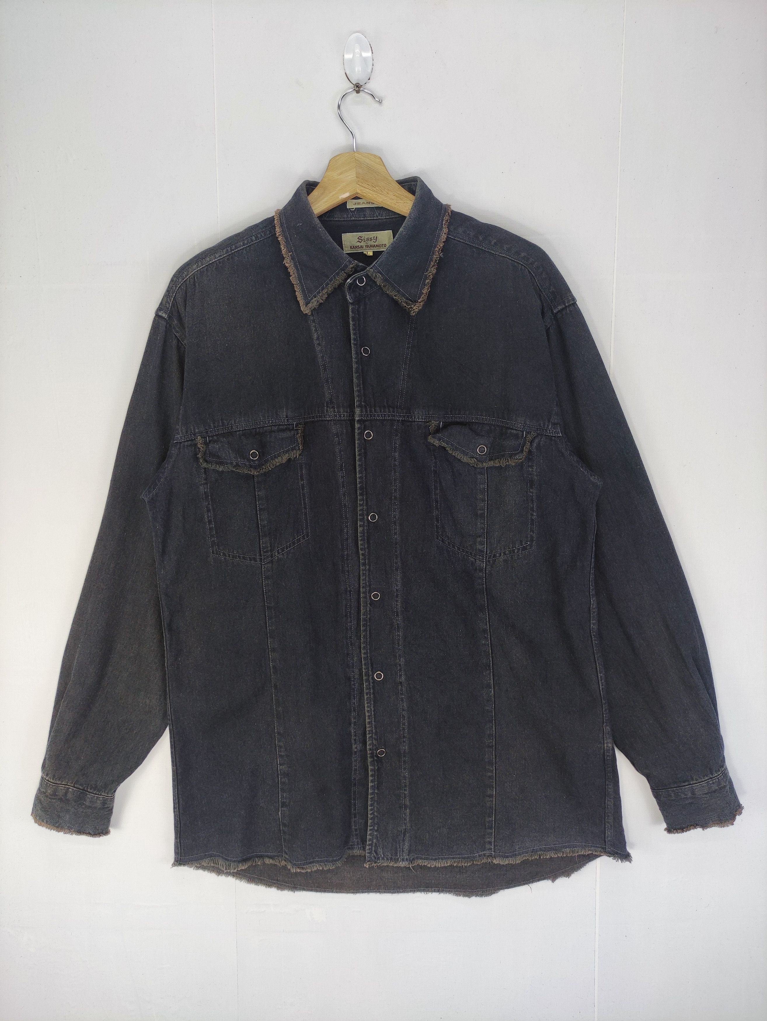 Japanese Brand Vintage Sissy Kansai Yamamoto Denim Jacket Snap Button Size US M / EU 48-50 / 2 - 1 Thumbnail