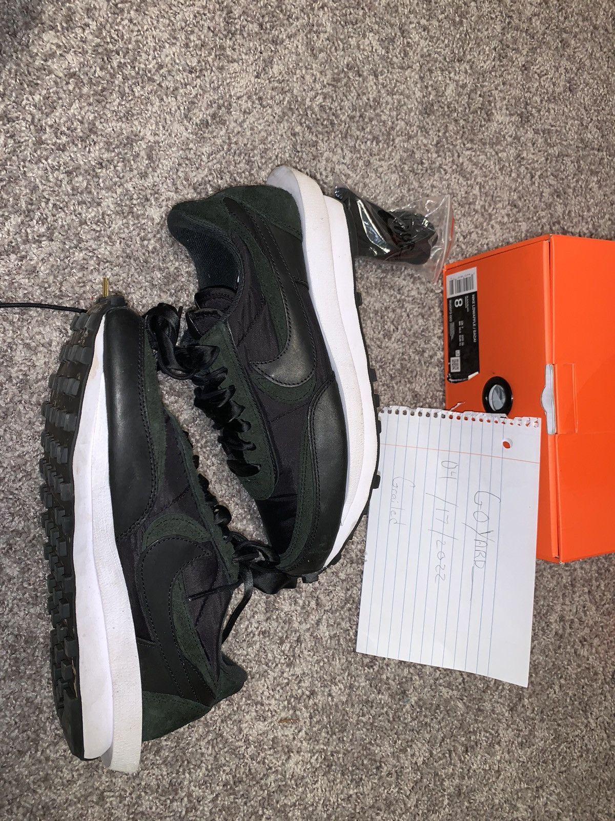 Nike × Sacai LD Waffle Black Nylon Size US 8 / EU 41 - 2 Thumbnail