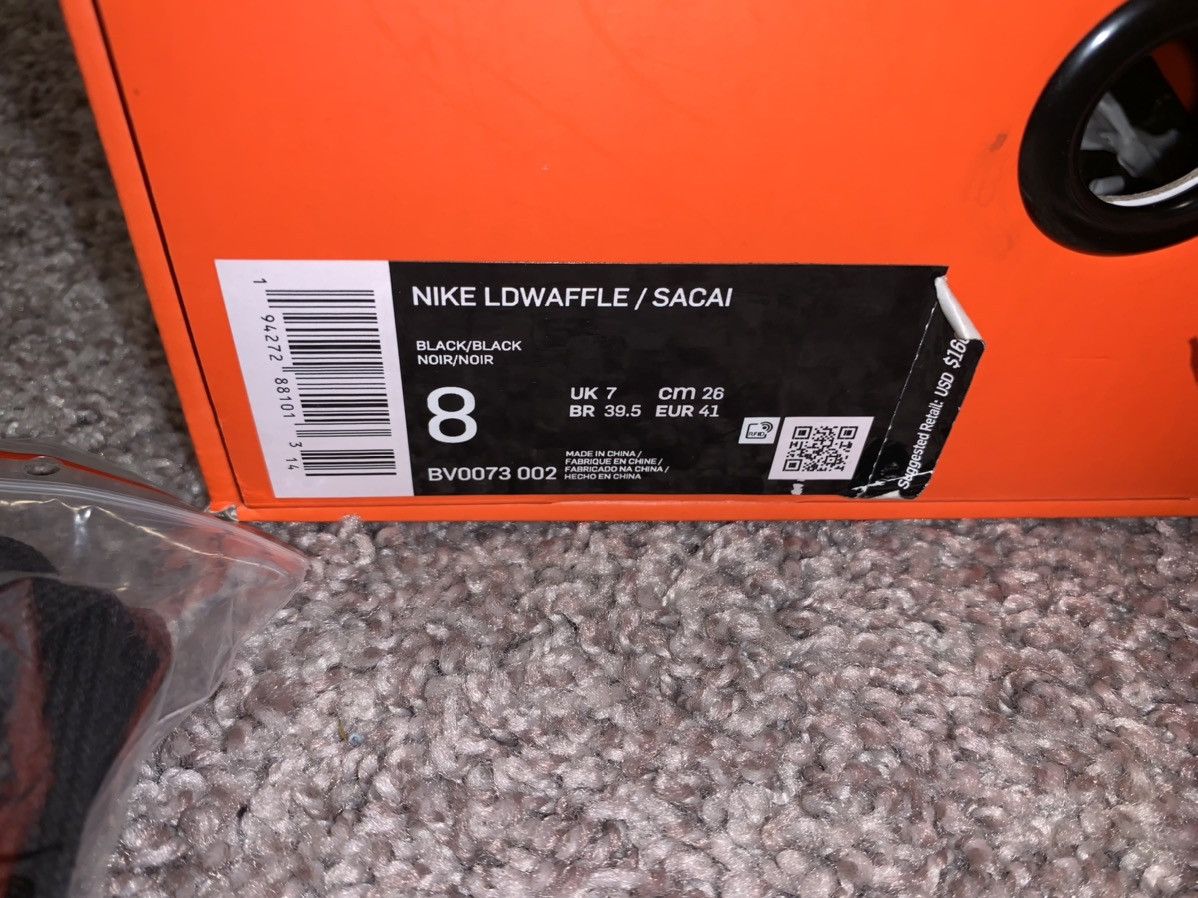 Nike × Sacai LD Waffle Black Nylon Size US 8 / EU 41 - 7 Thumbnail