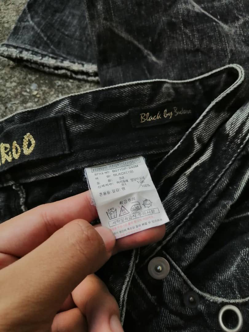 Japanese Brand Buckaroo Distressed Black Denim Jeans Size US 34 / EU 50 - 2 Thumbnail