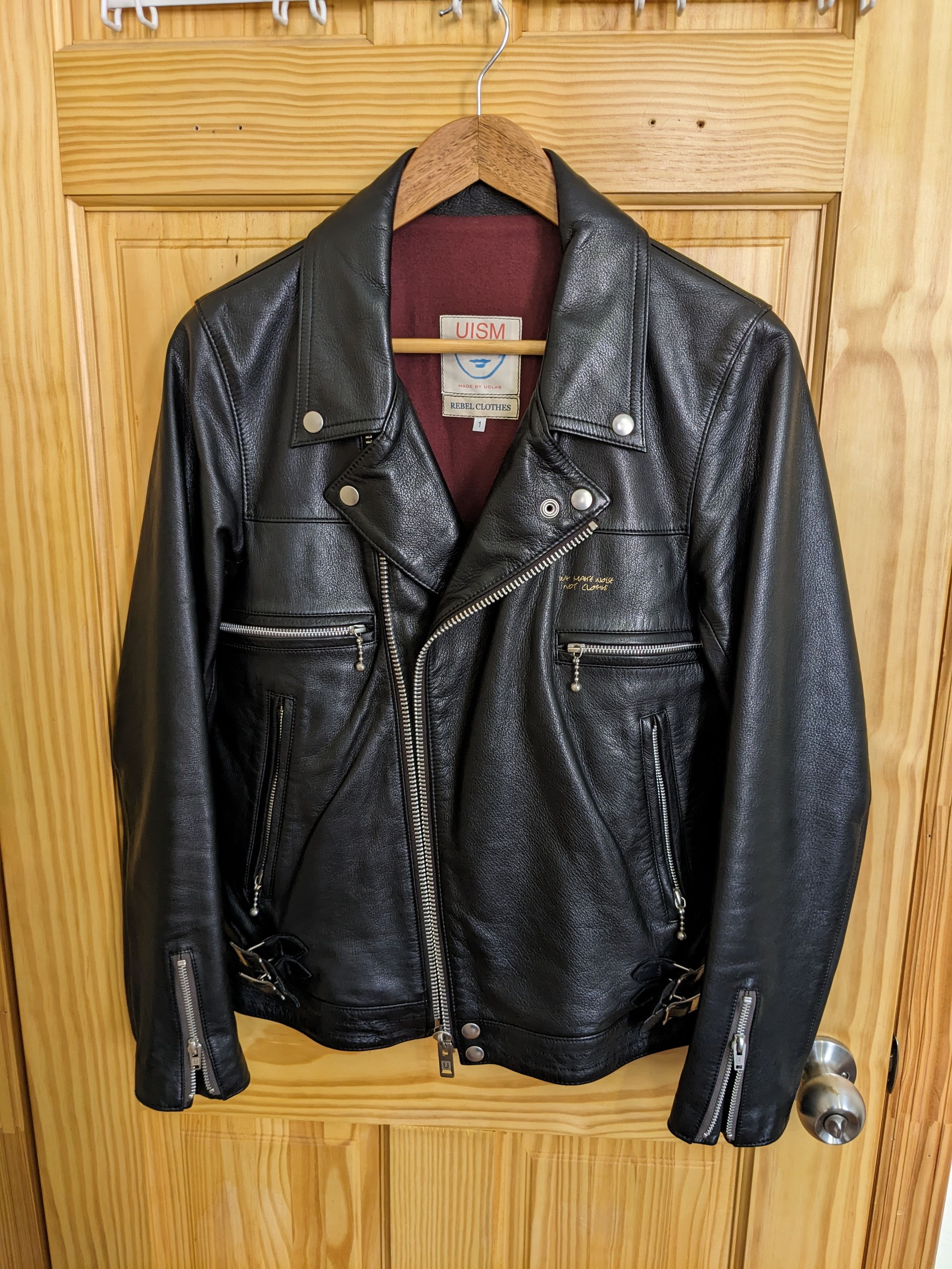 image of Undercover Black Wmnnc Leather Jacket, Men's (Size Small)