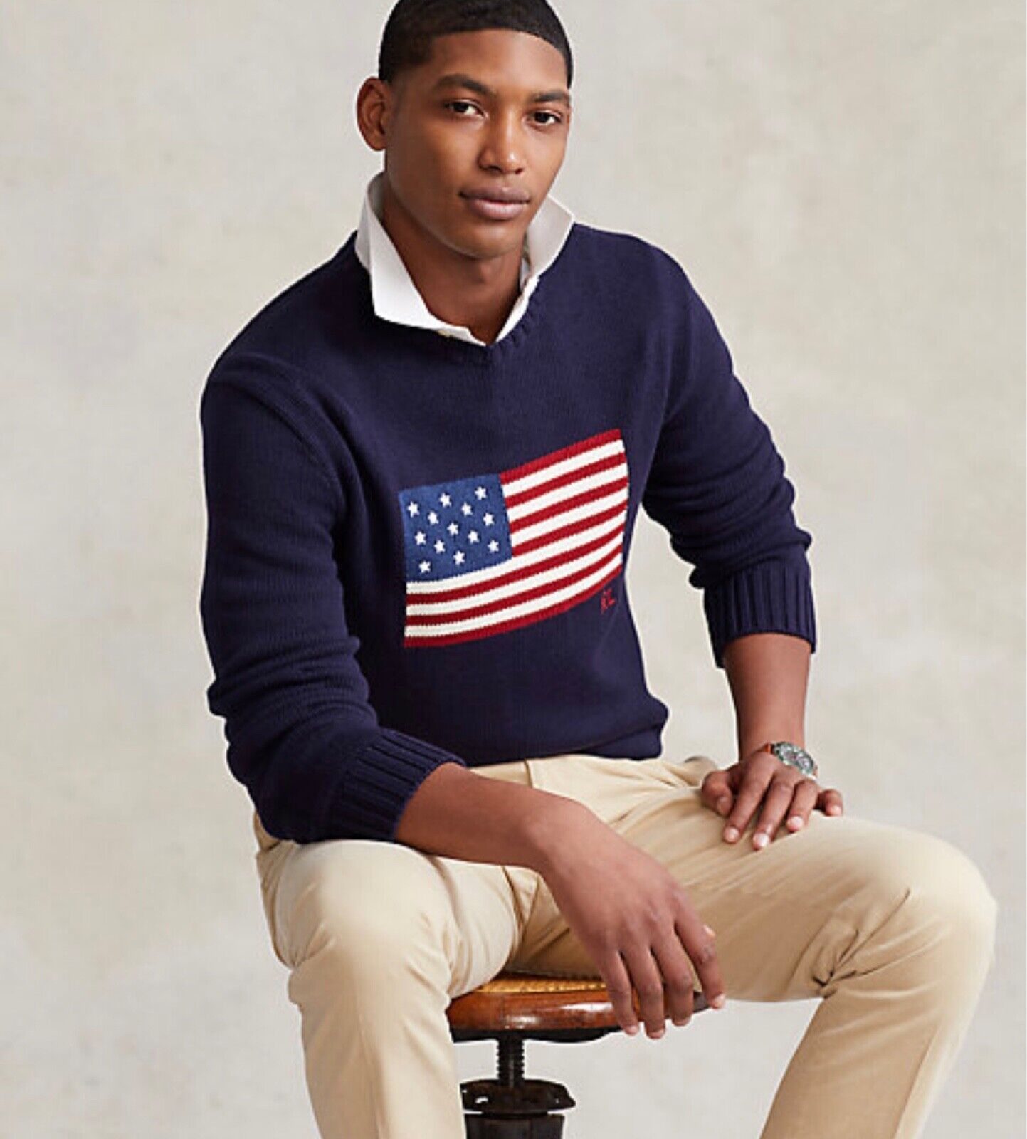 Polo Ralph Lauren Polo Ralph Lauren American Flag Navy Sweater XXL Size US XXL / EU 58 / 5 - 6 Thumbnail