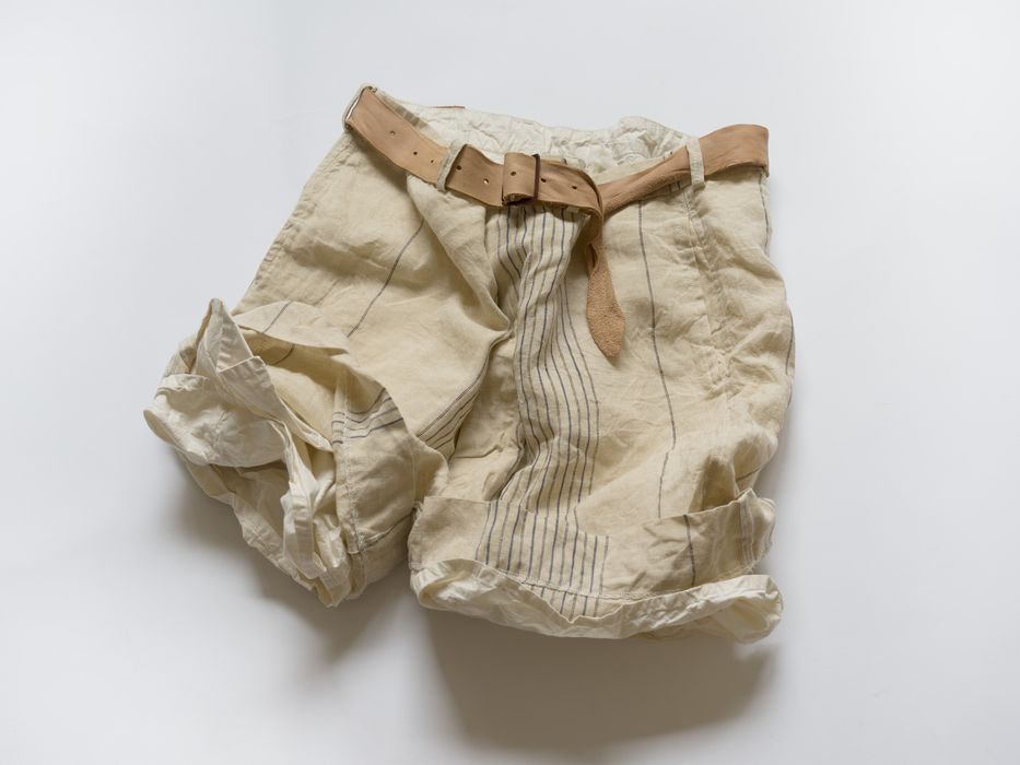 Paul Harnden Shoemakers MEN'S SHORTS BELT LINEN CREAM STRIPE | Grailed