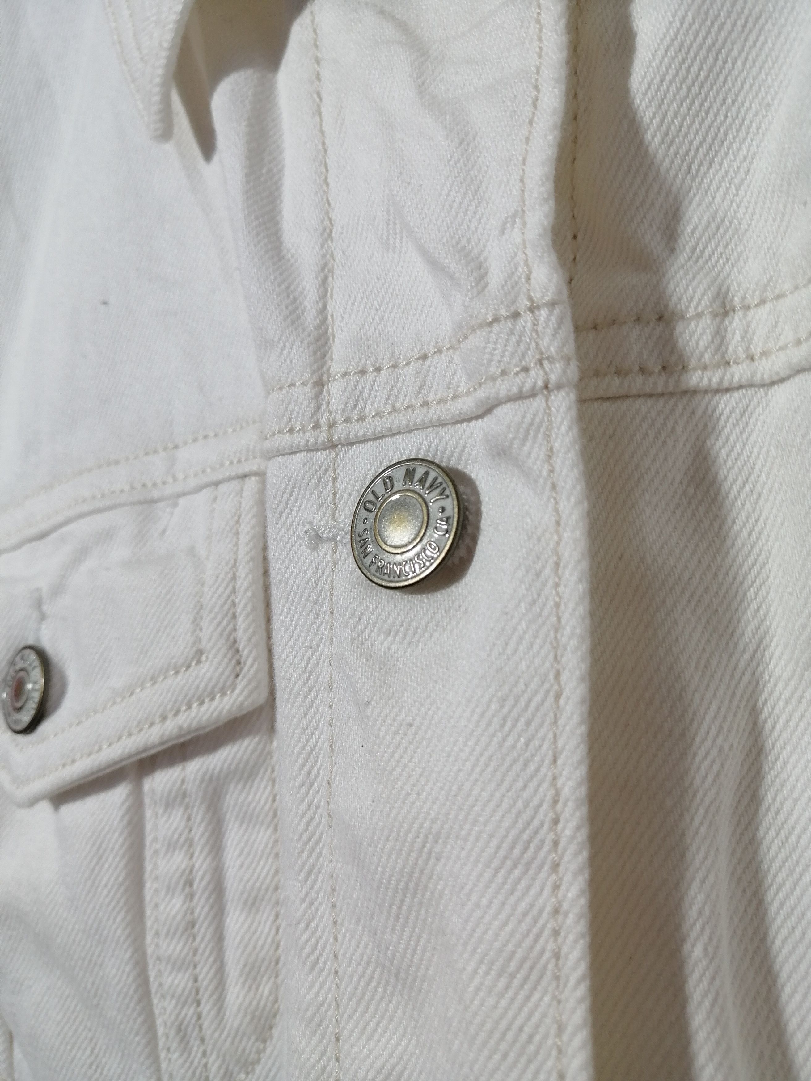 Old Navy Old Navy White Denim Jacket Size US M / EU 48-50 / 2 - 2 Thumbnail