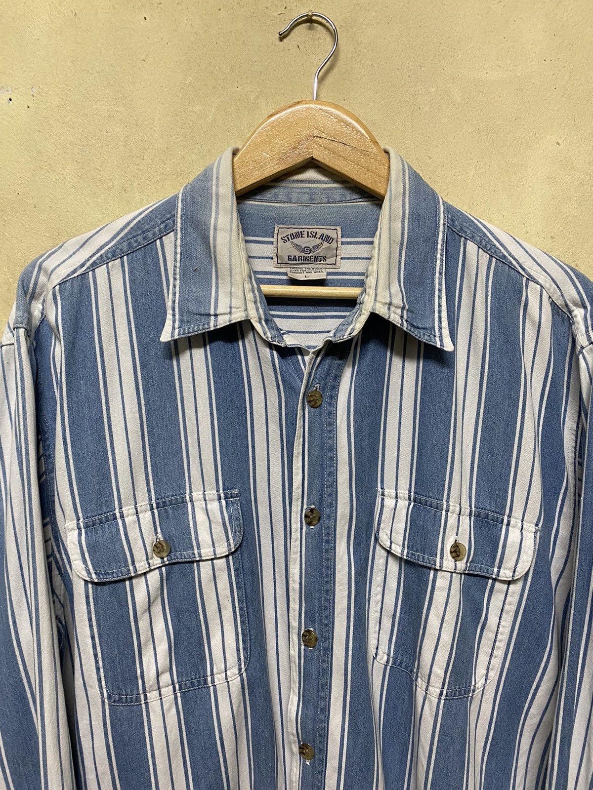 Flannel Vintage Stone Island Garments Flannel Work Shirt Size US L / EU 52-54 / 3 - 2 Thumbnail