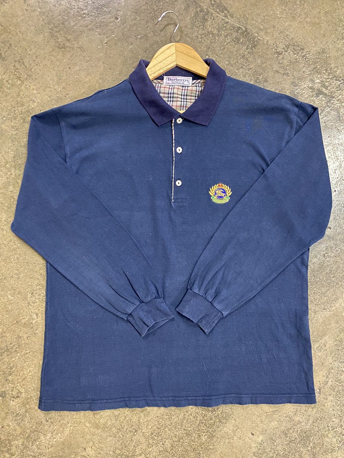 Burberry Vintage Burberry Nova Check Rugby Polo Shirt Long Sleeve Size US XL / EU 56 / 4 - 1 Thumbnail