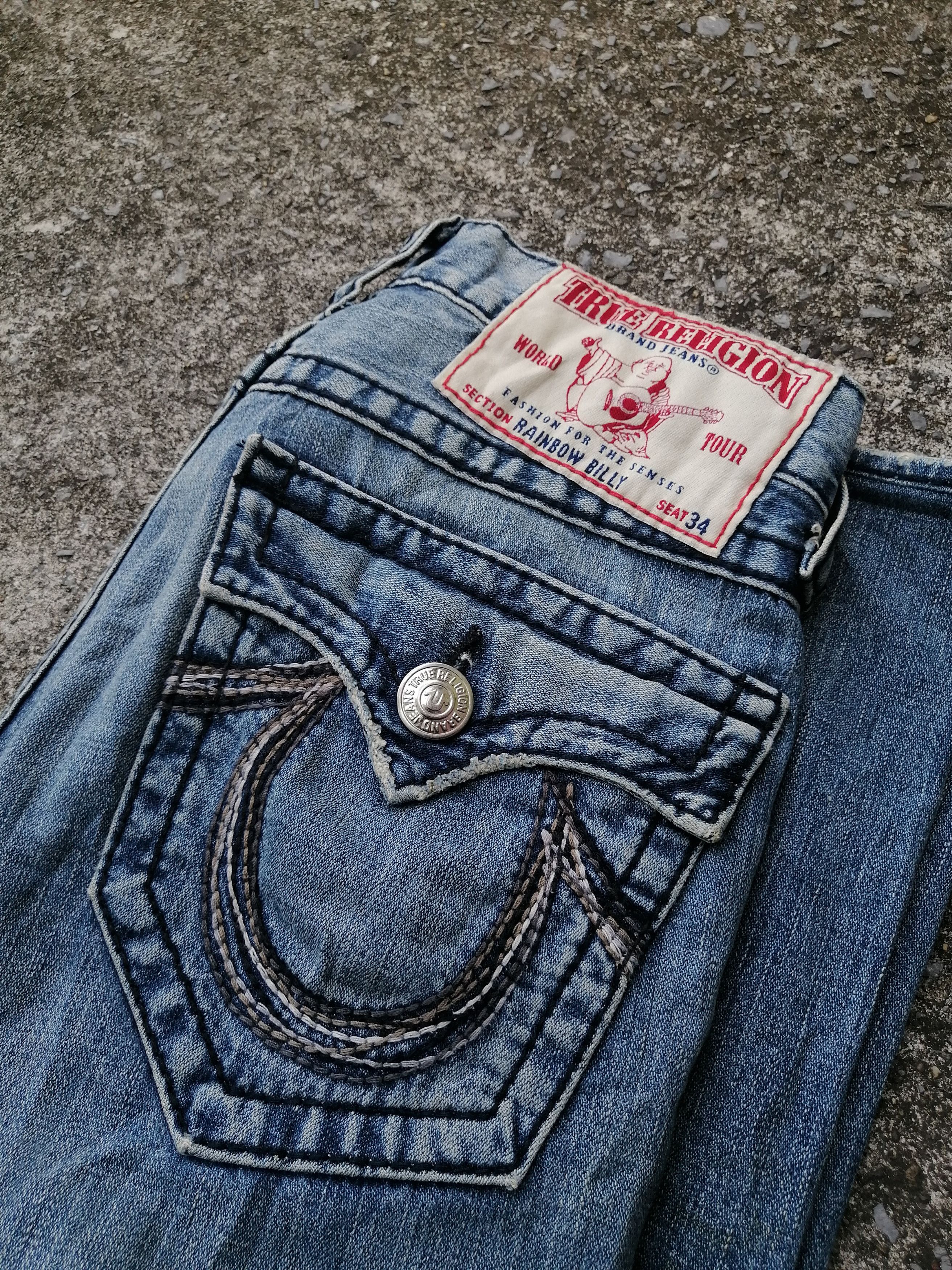 True Religion True Religion Rainbow Billy Distressed Denim Jeans Size US 30 / EU 46 - 3 Thumbnail