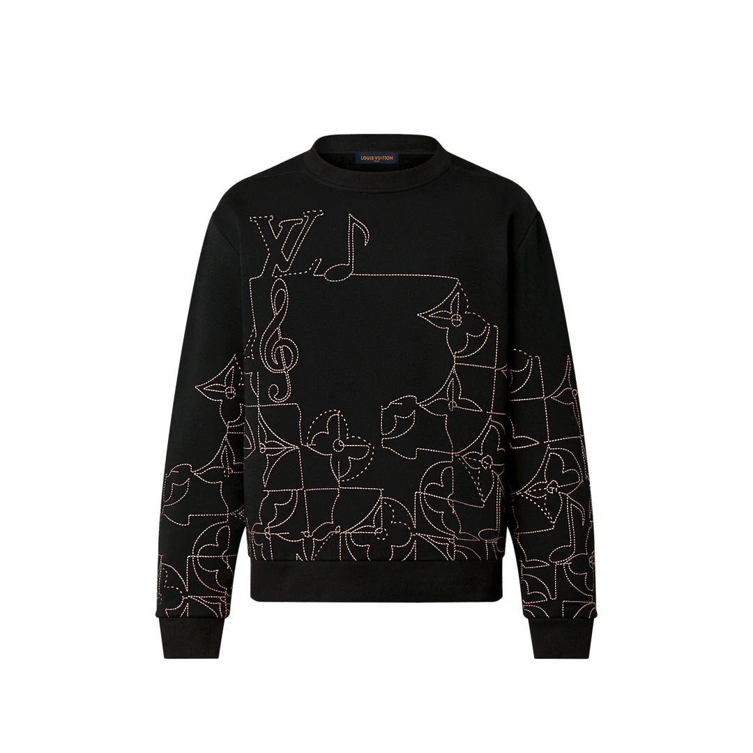LV Music Line Embroidered Crewneck
