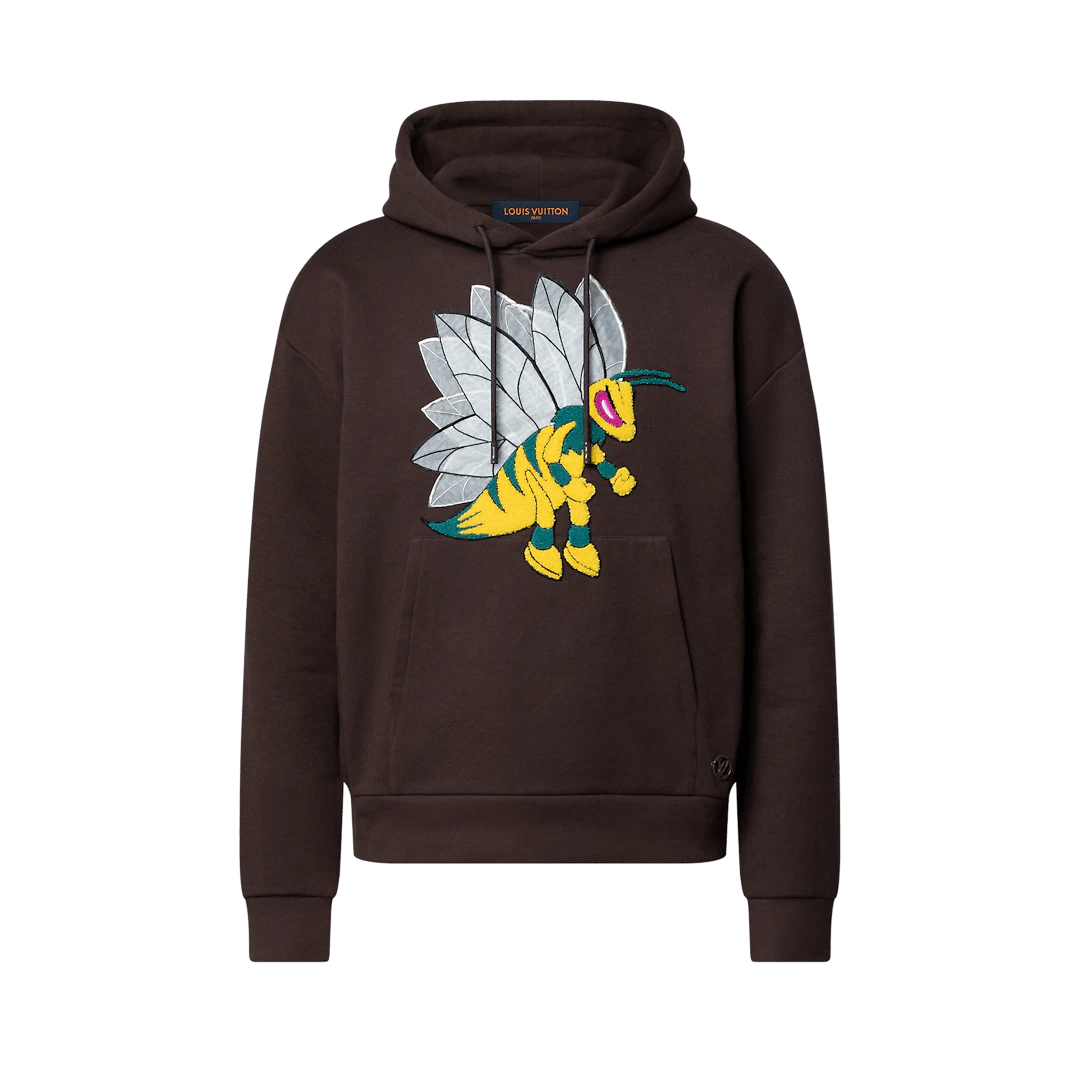 Graphic Bee Patched Hoodie