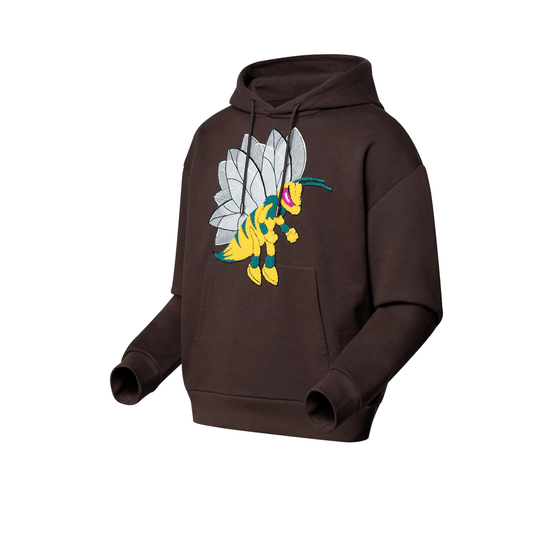 Graphic Bee Patched Hoodie