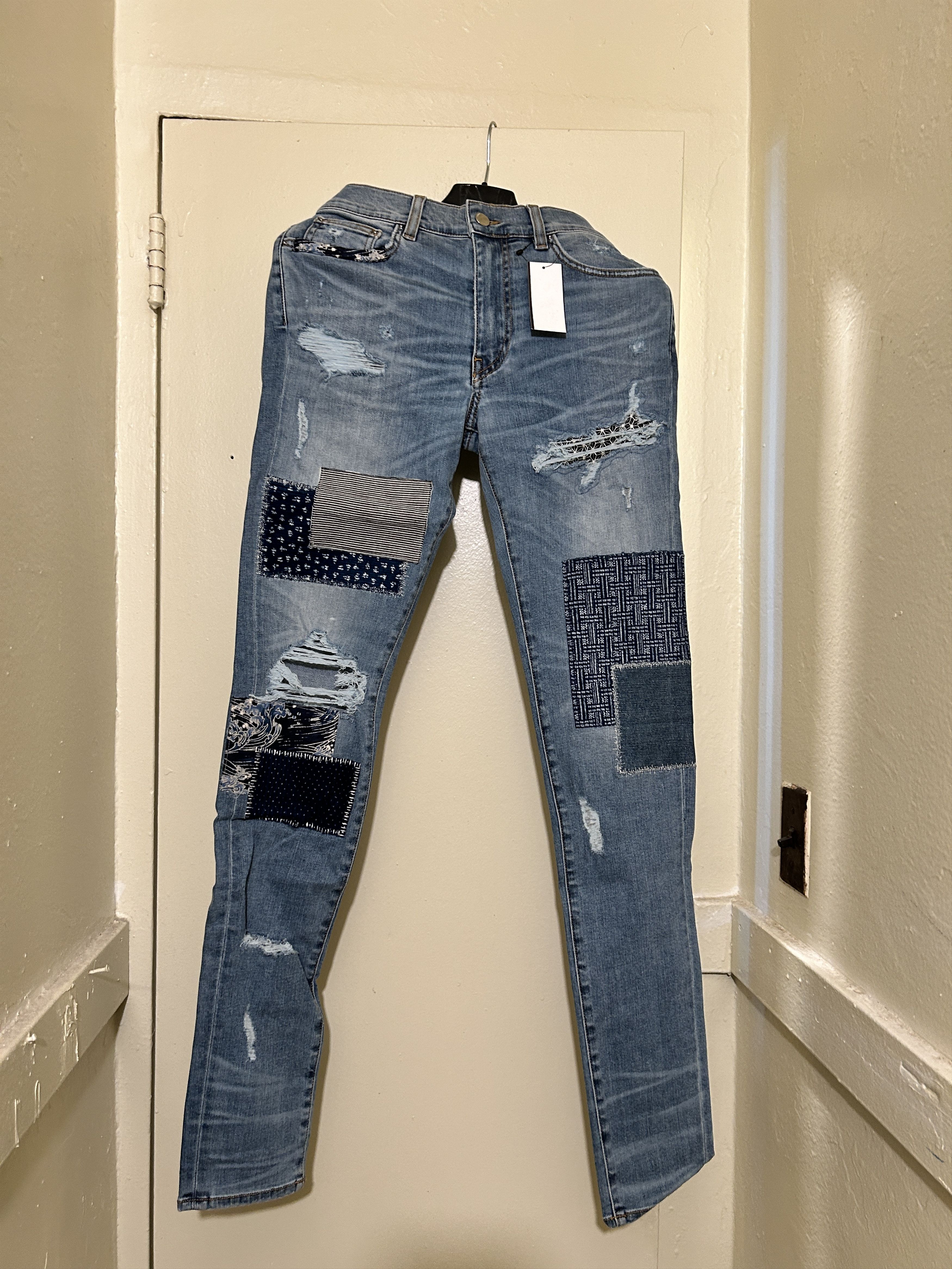 Amiri amiri japanese repair rosebowl jeans patchwork Size US 30 / EU 46 - 2 Thumbnail