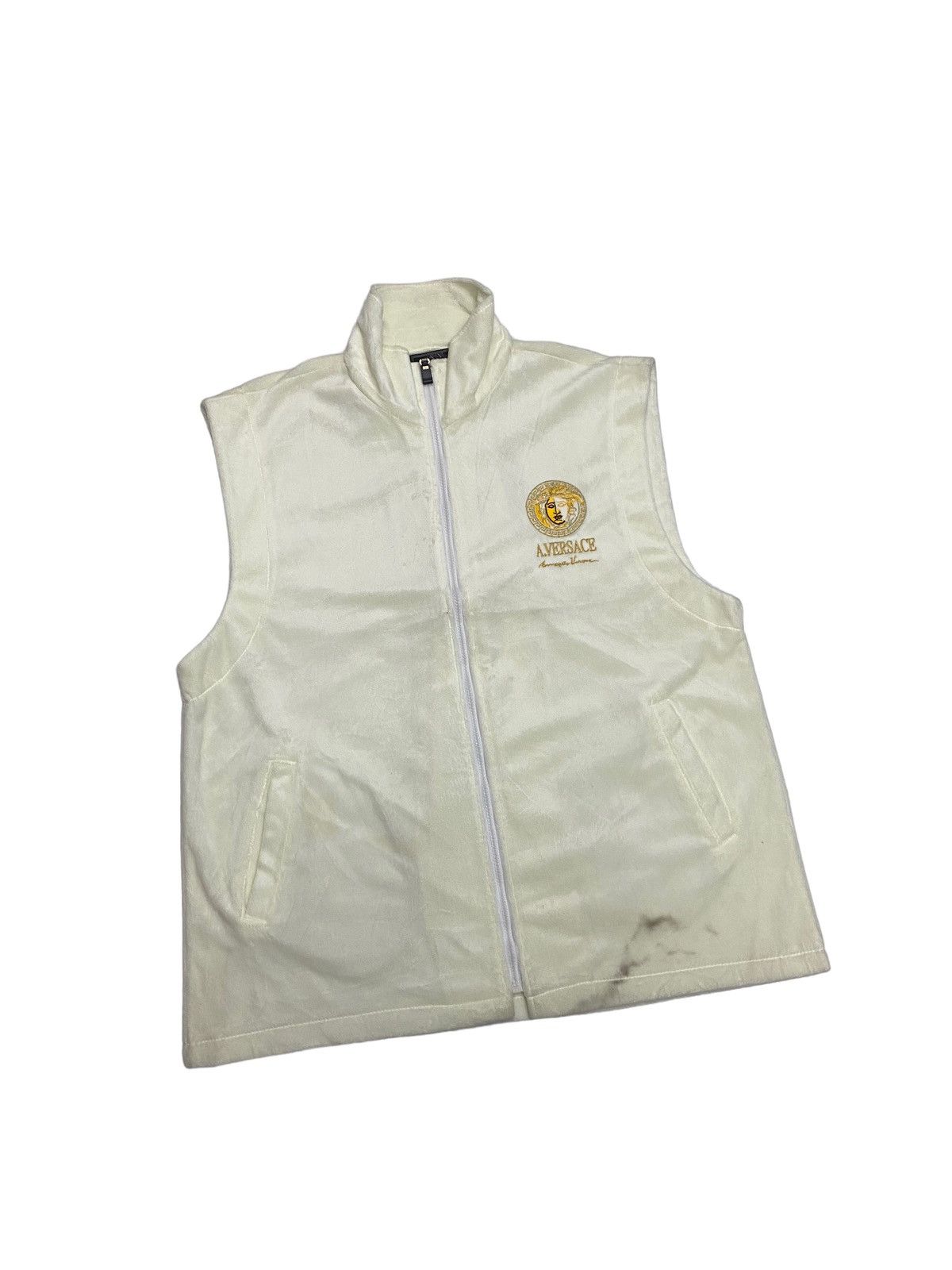 Versace 🔥VINTAGE VERSACE VELVET WHITE FUR VEST JACKET Size US L / EU 52-54 / 3 - 18 Thumbnail