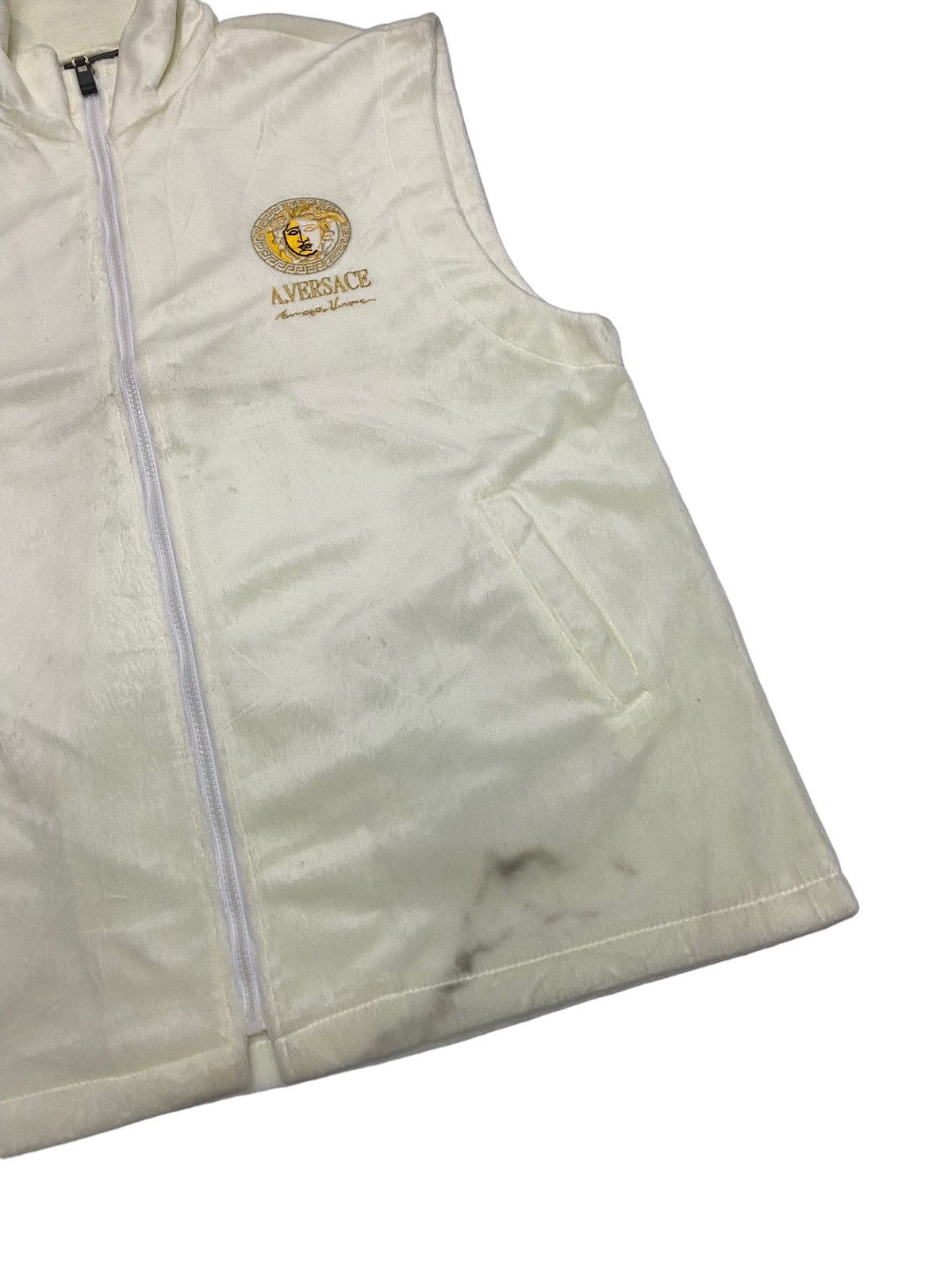 Versace 🔥VINTAGE VERSACE VELVET WHITE FUR VEST JACKET Size US L / EU 52-54 / 3 - 15 Thumbnail