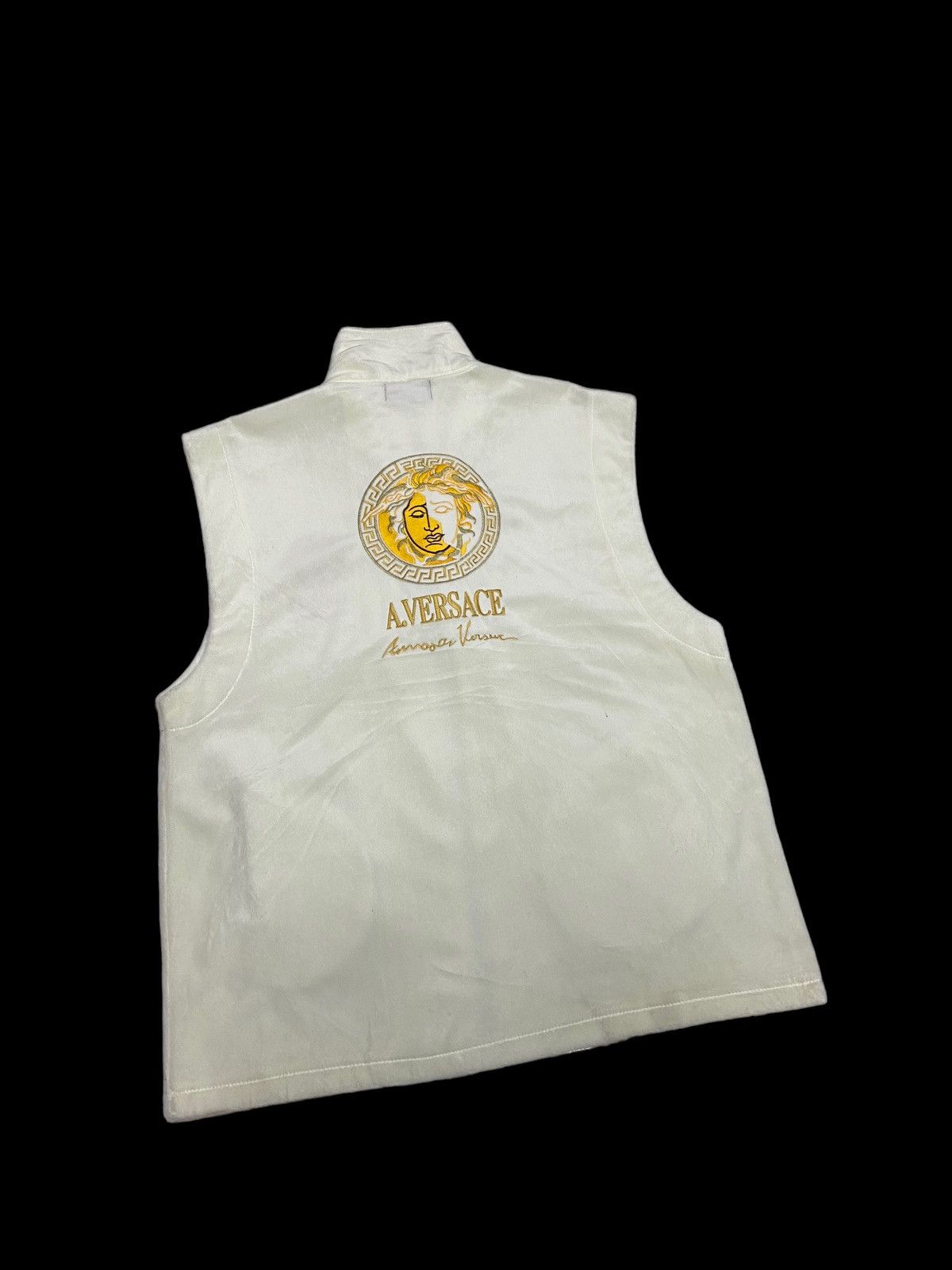 Versace 🔥VINTAGE VERSACE VELVET WHITE FUR VEST JACKET Size US L / EU 52-54 / 3 - 10 Thumbnail