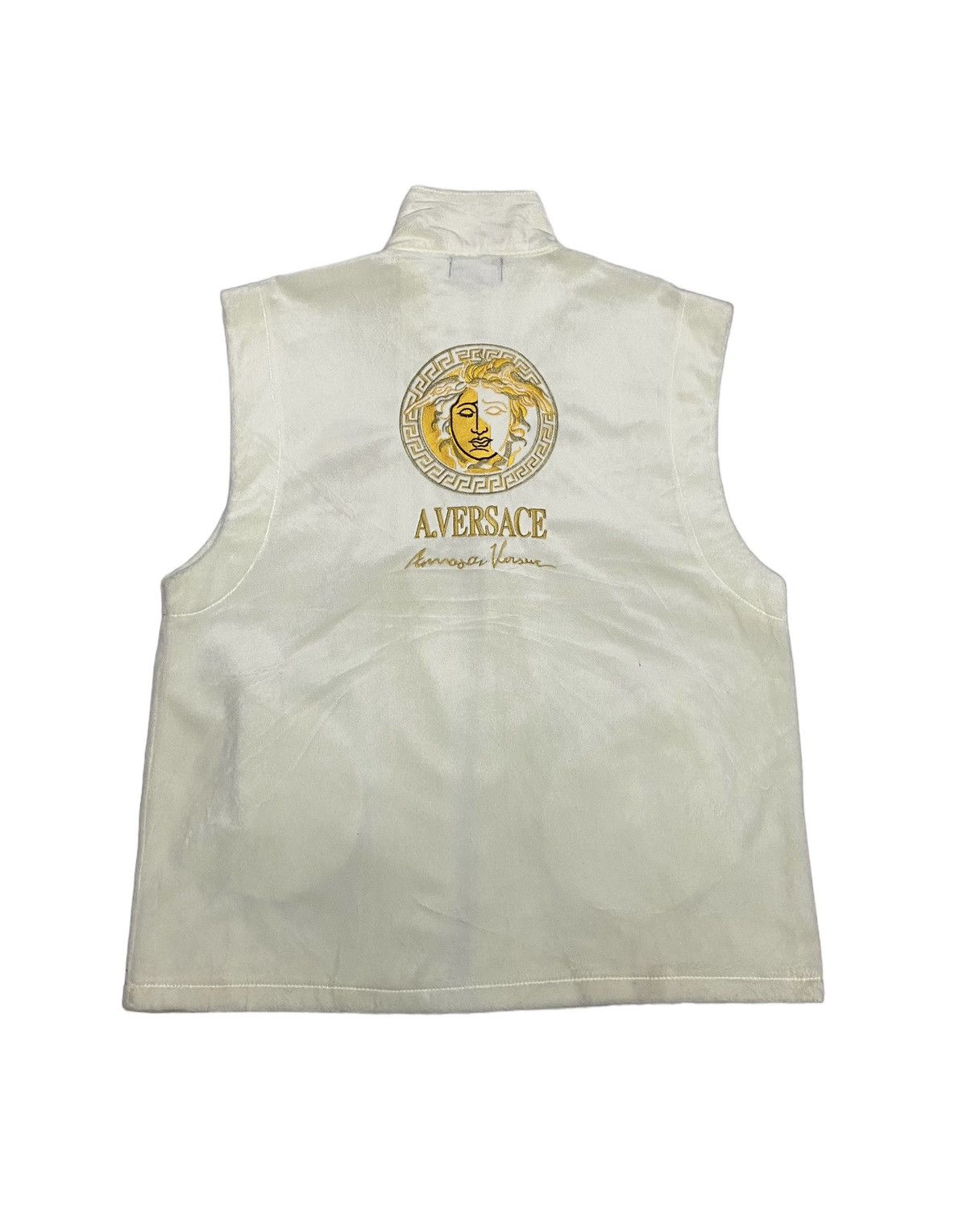 Versace 🔥VINTAGE VERSACE VELVET WHITE FUR VEST JACKET Size US L / EU 52-54 / 3 - 4 Thumbnail