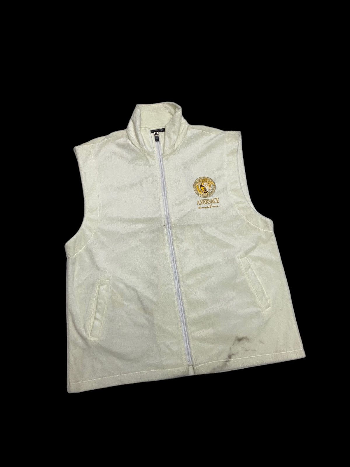 Versace 🔥VINTAGE VERSACE VELVET WHITE FUR VEST JACKET Size US L / EU 52-54 / 3 - 17 Thumbnail