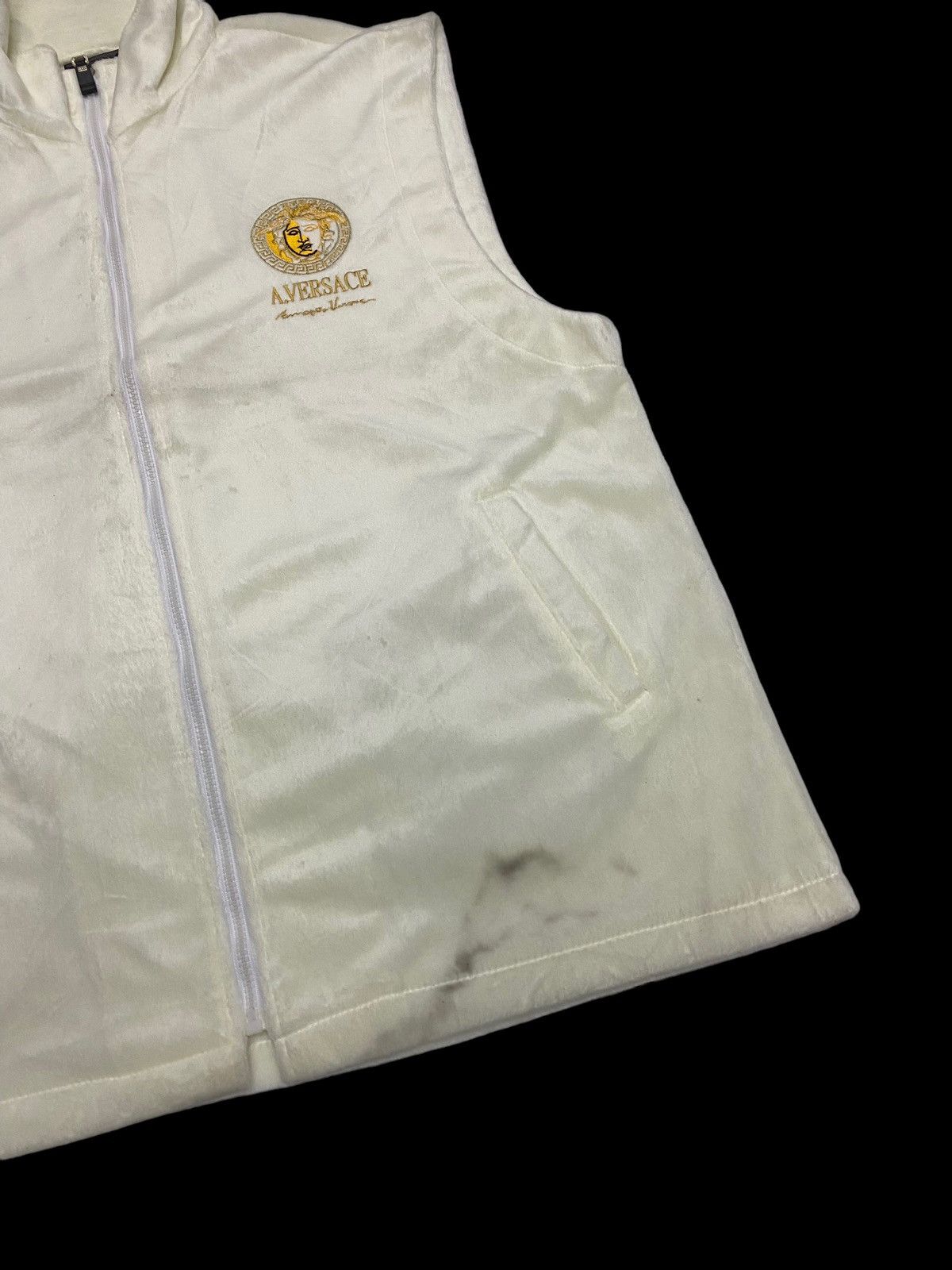 Versace 🔥VINTAGE VERSACE VELVET WHITE FUR VEST JACKET Size US L / EU 52-54 / 3 - 16 Thumbnail