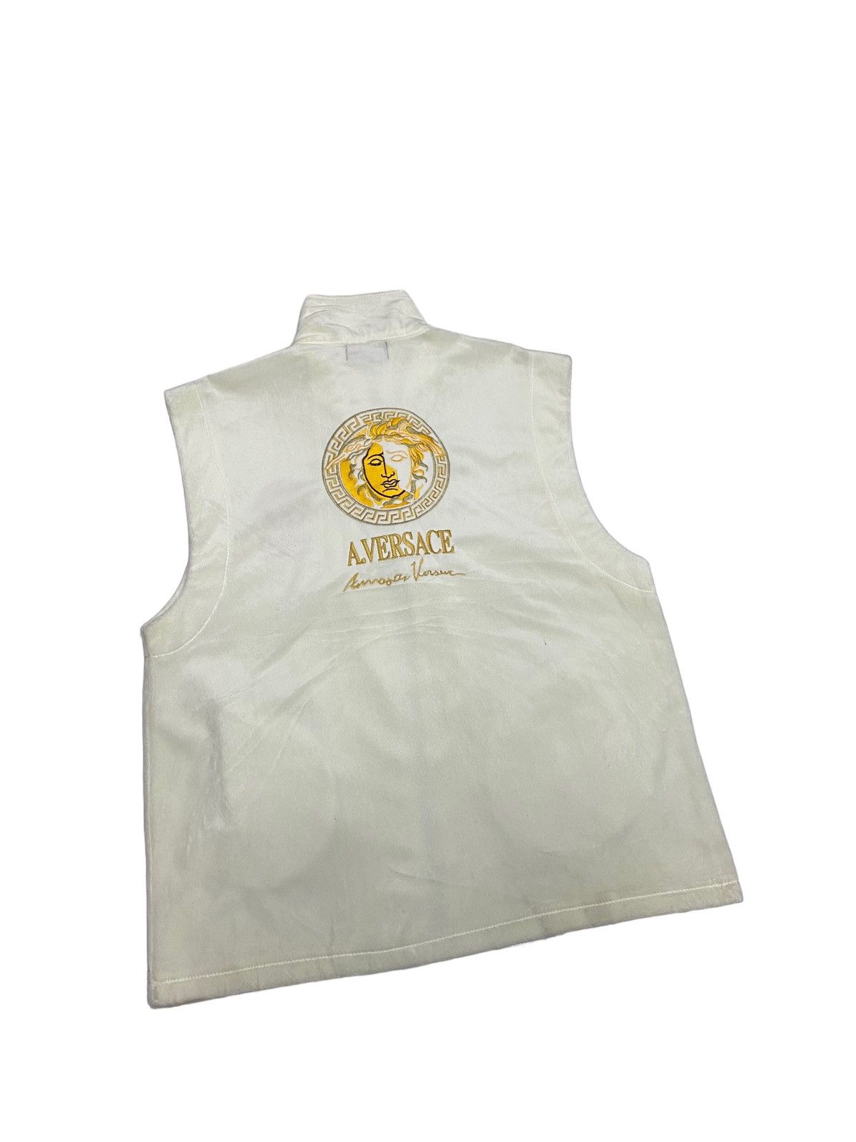Versace 🔥VINTAGE VERSACE VELVET WHITE FUR VEST JACKET Size US L / EU 52-54 / 3 - 9 Thumbnail