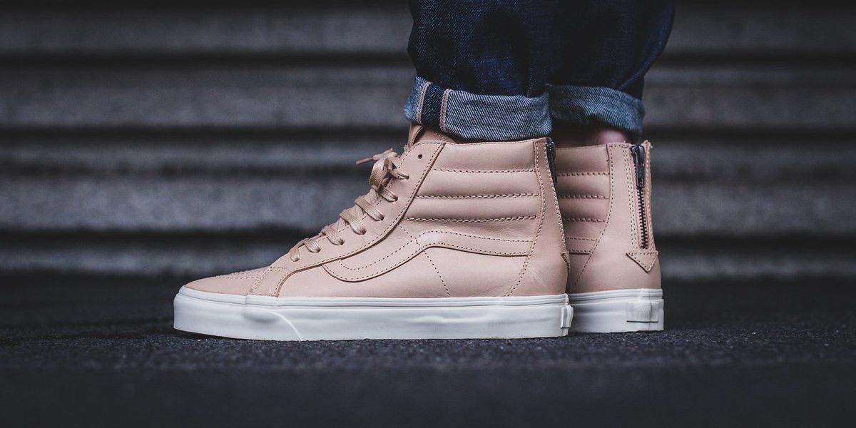 Vans VANS VEGGIE TAN LEATHER SK8 HI REISSUE ZIP DX TAN Grailed