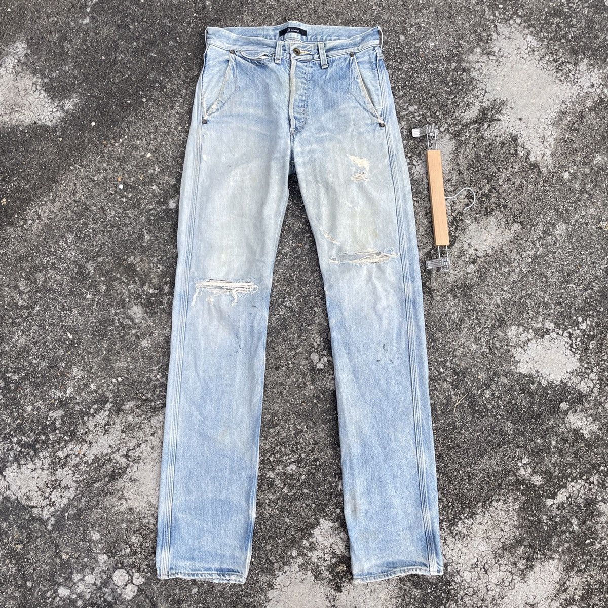 Johnbull Vintage John Bull Buckle Distressed Denim Jeans Size US 29 - 1 Thumbnail